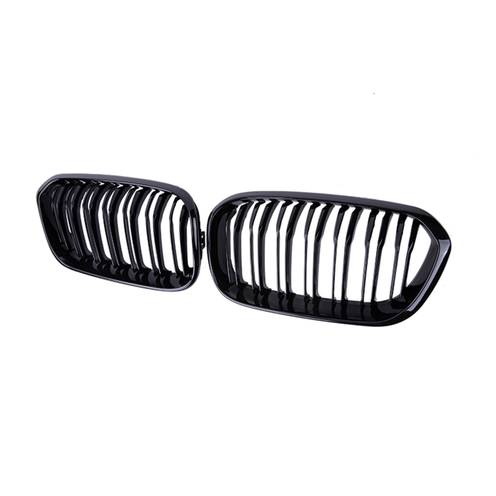 フロントグリルカ For BMW F20 F21 120i 118i 116i 116d M135i M140i 2015-2017用、1ペア車フロントバンパーグリルキドニーレーシンググリル、グロスブラック