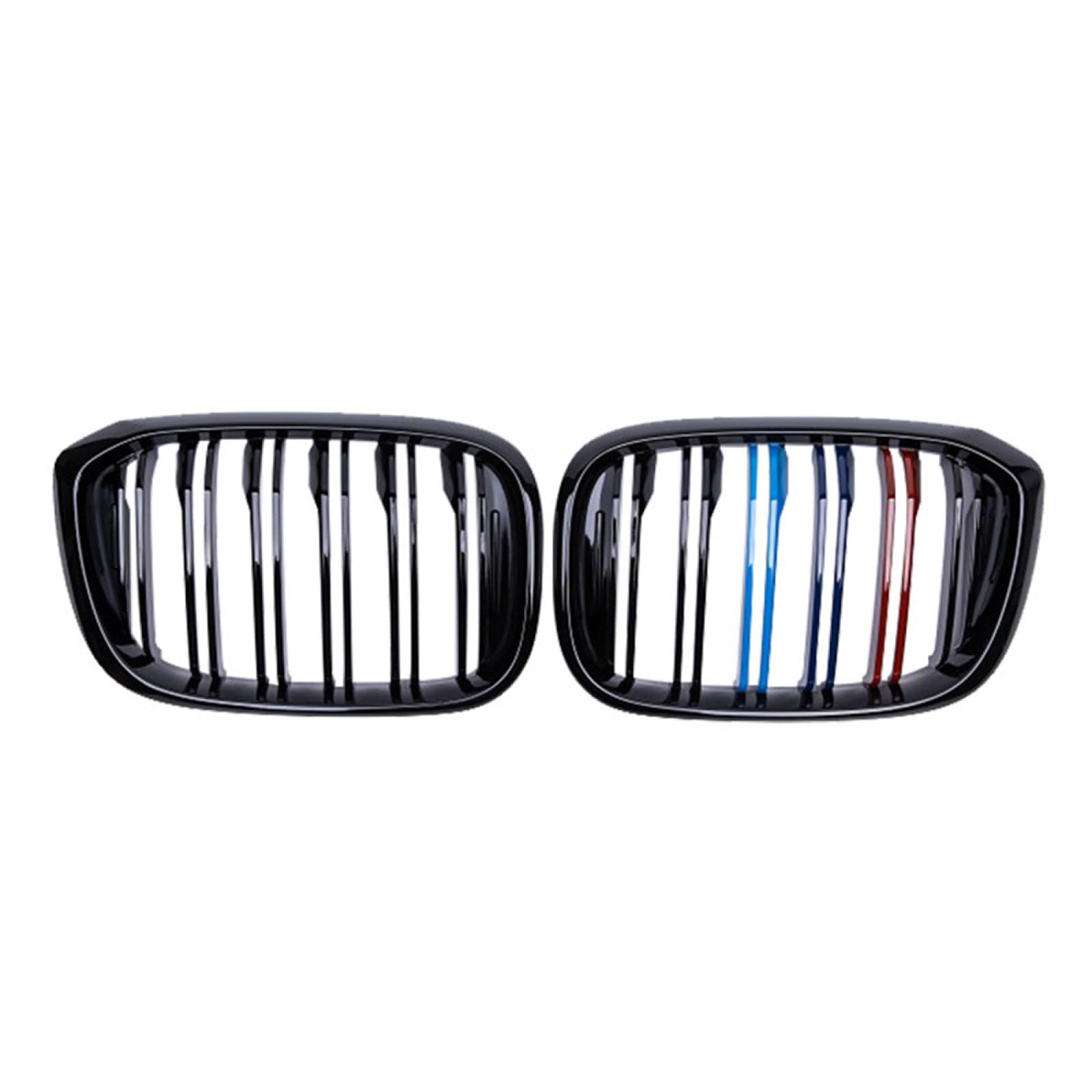 フロントグリルカ For BMW X3 X4 G01 G02 G08 2018-2020 用、1 ペアダブルスラットグリル M カラーグリル車のフロントバンパーキドニーグリル|lifeoneショップ