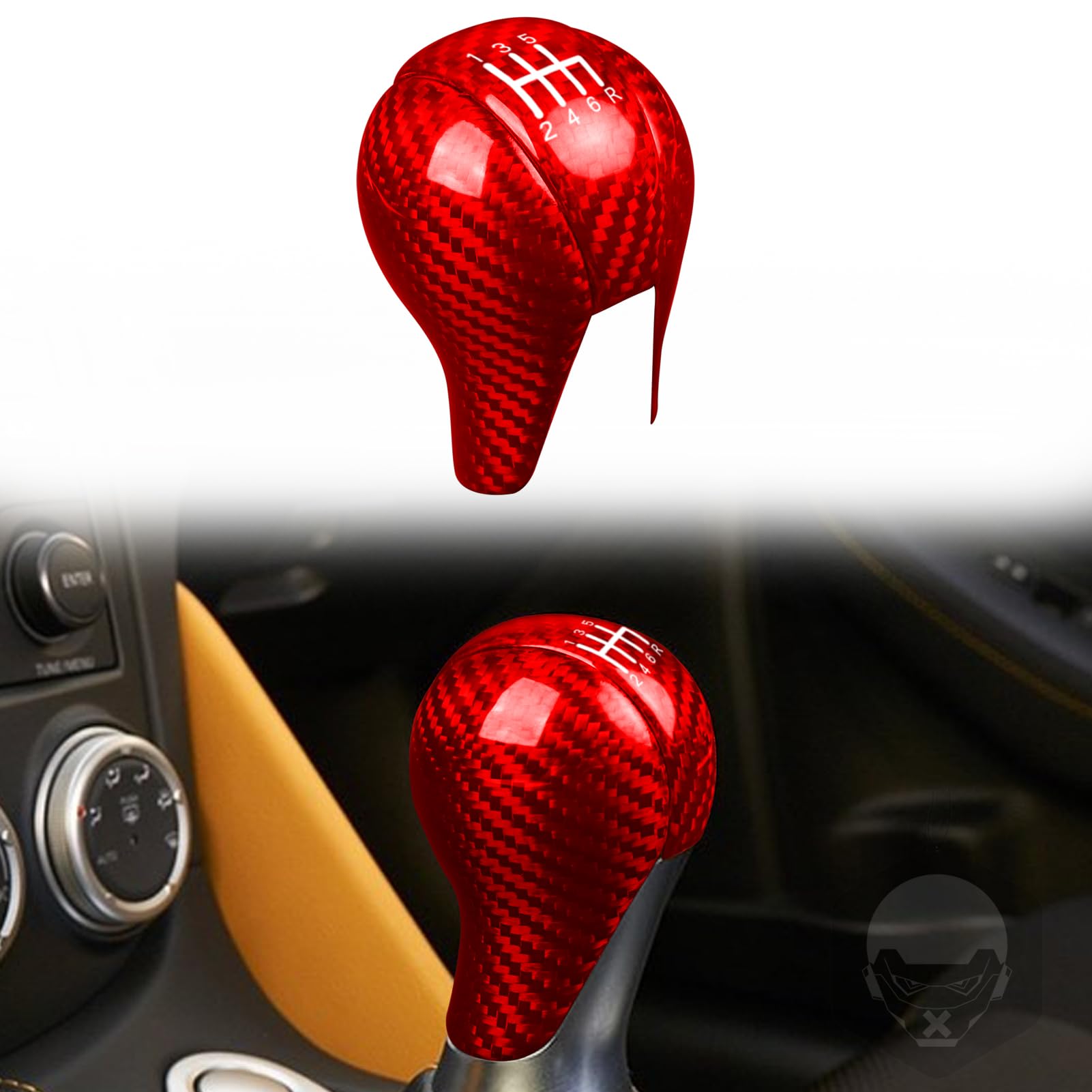 アップグレード カーボンファイバー製 日産370Z 2009-2018 ギアシフトノブカバー 3個