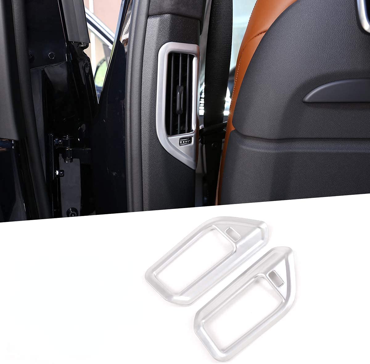 2個abs車インテリアbピラー三菱アウトランダーカバートリムステッカーと互換性X5 G05 X7 G07 2019自動車の付属品 (クローム)