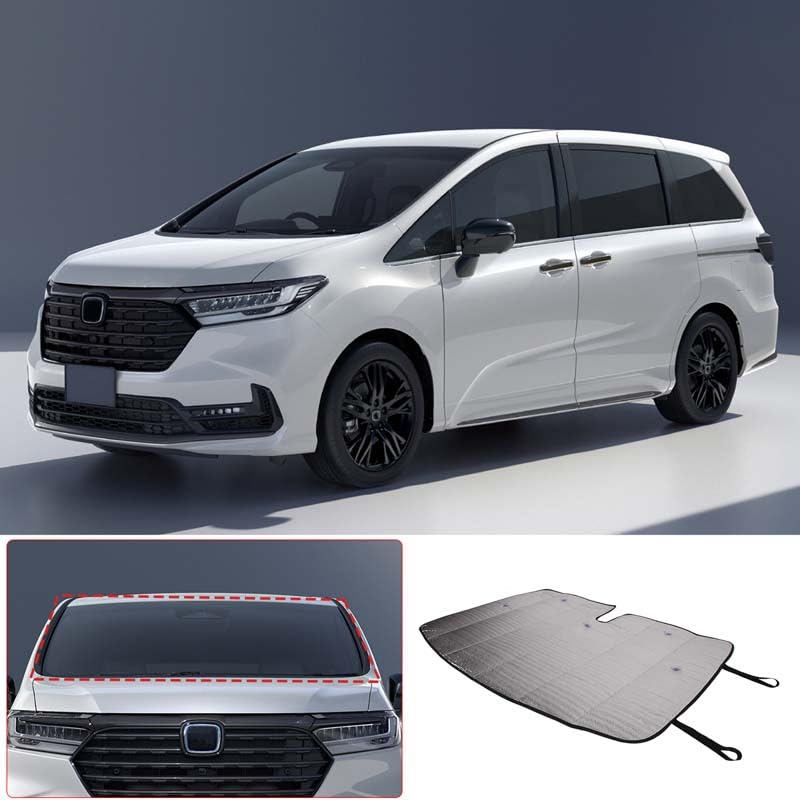 ホンダ オデッセイ RC1 RC2 RC4 2015~2023に適用 サンシェード フロントガラス用 遮光フロントシェード 折り畳みシェード フロントガラスサンシェード 車用パラソル 車 フロント 日よけ UVカット 吸盤付き 日焼け対策 紫外線カット 収納ポーチ付き 車中泊 車内保護|lifeoneショップ