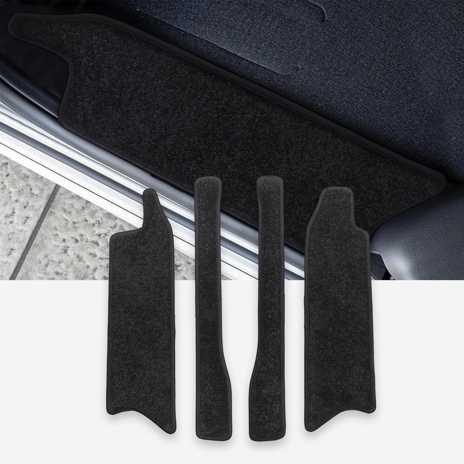 ホンダ N-BOX NBOX Nボックス JF5 JF6 専用 サイドステップマット サイドステップ ステップマット Nボックス JF5/JF6 2023年10月～現行 汚れ防止 キズ防止 擦れ防止 耐磨耗 カー用品 ブラック 4枚セット (N-BOX JF5 JF6)
