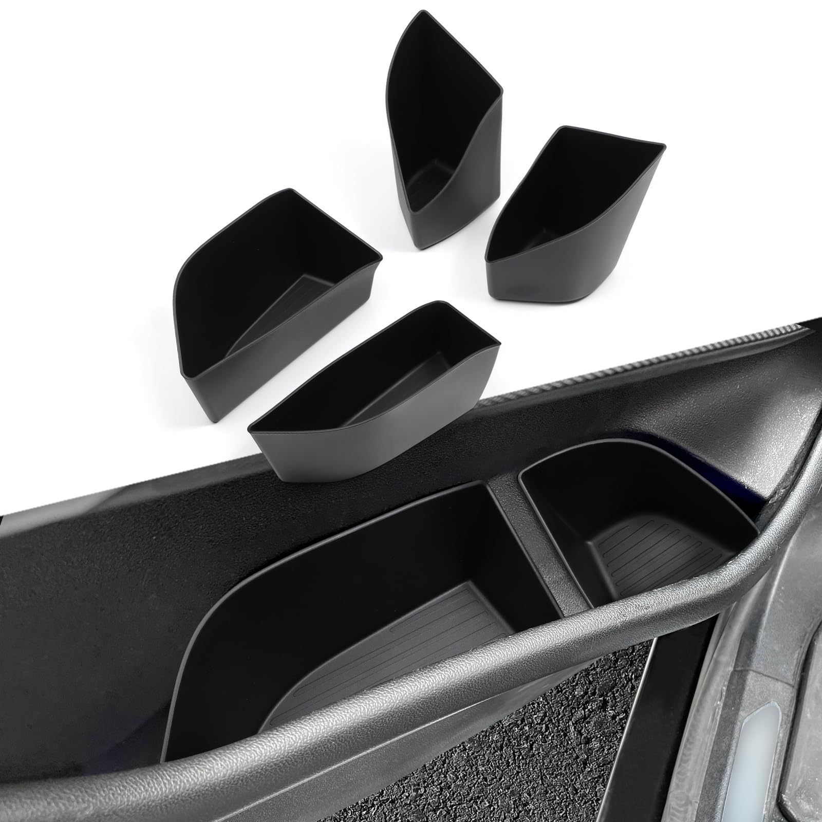ドアサイド収納トレイ BMW X5 4代目 専用 リアドア トレイ 収納 シリコーン X5 4代目 G05 2019年-現行 ドア収納ポケット スリップ防止 収納ボックス bmw x5 パーツドアサイド収納トレイ 内装パーツ TPE素材 耐汚れ 小物入れ インテリア アクセサリー 4点セット(ドアトレイ)