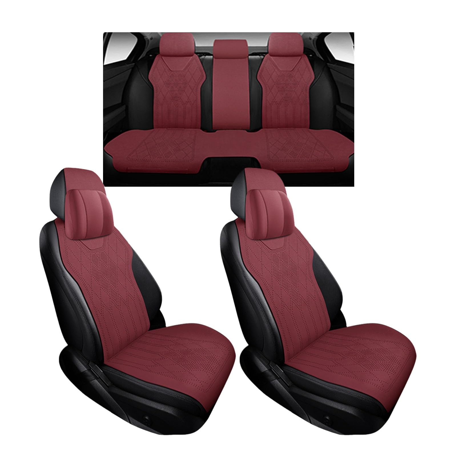に適用ダイハツ タント LA600/610系 LA600S LA610S H25.10~ 車 シートカバー 座布団 車 クッション 通気性 滑り止め 柔らかい 座布団 保護 防塵 アンチエイジング 紫外線防止 汚れ防止 オールシーズン対応 取付簡単(赤 快適版)