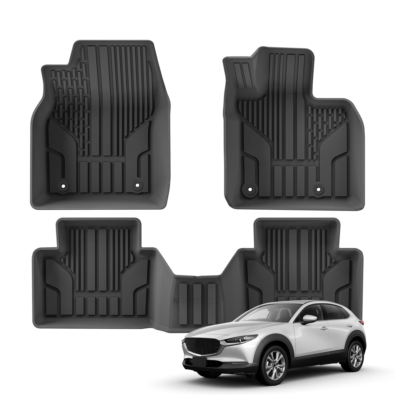 マツダ3 BP系 CX-30 DM系 専用 3Dフロアマット 足元 H31.10~現行 Mazda CX-30 カーマット MAZDA3 立体カーマット 車種専用設計 TPE素材 防水 滑り防止 取付簡単 内装パーツ カスタムパーツ カー用品 アクセサリー 運転席&助手席&2列目 3枚セット