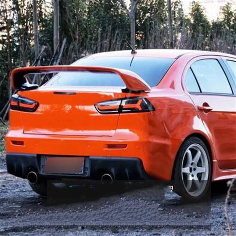 LANCER EVO 2010 2011 2012 2013-2014 用ディフューザースポイラー ABS 素材 車用リアウイング プライマーカラー スポイラー (オレンジと黒)
