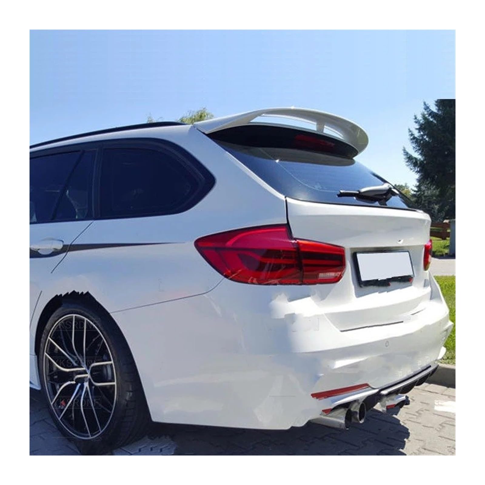 ディフューザー スポイラー リアブート ルーフウィング BMW 3シリーズ F31 ツーリング 2012 2013 2014 2015 2016 2017-2018 スポイラー(ブライトブラック)