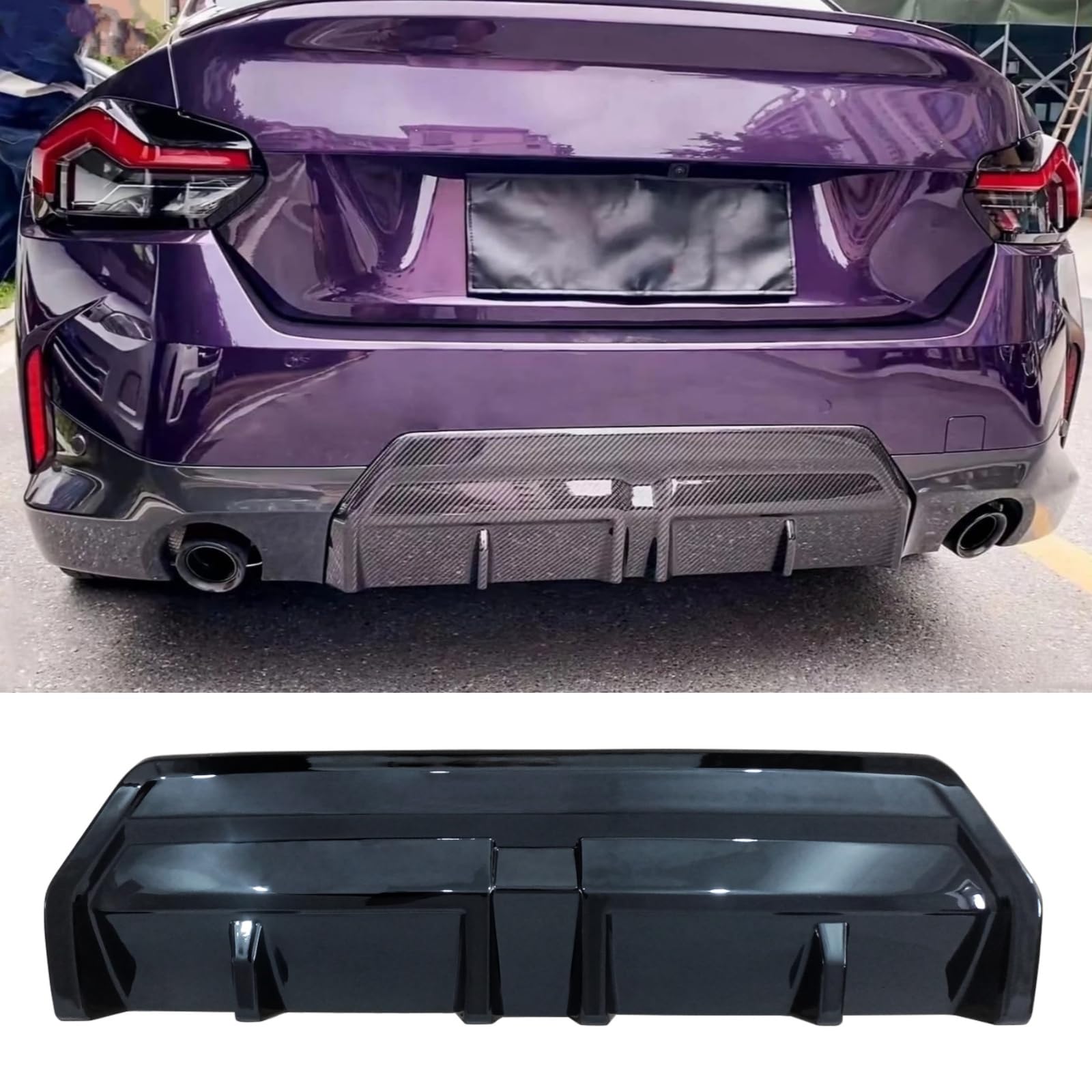 リアディフューザー 2022-2025 BMW G42 220i M Sport / M240i 車種専用 リアパンバースポイラー ABS 塗装済み 艶あり黒