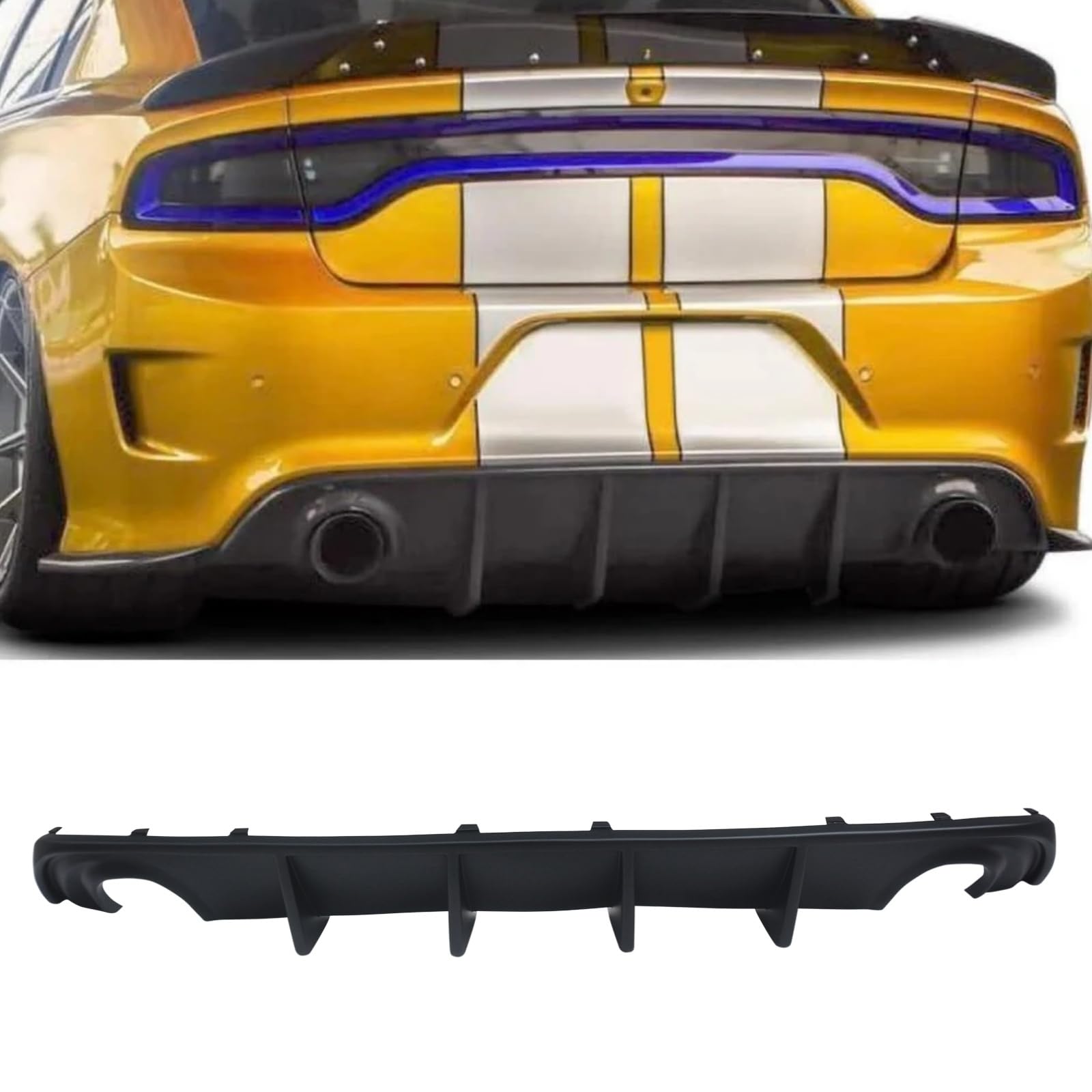 チャージャー リアディフューザー ダッジ チャージャー セダン スキャットパック SXT R/T GT 2015年～2022年 適合 車種専用 リアパンバースポイラー ABS 塗装済み 艶消し黒