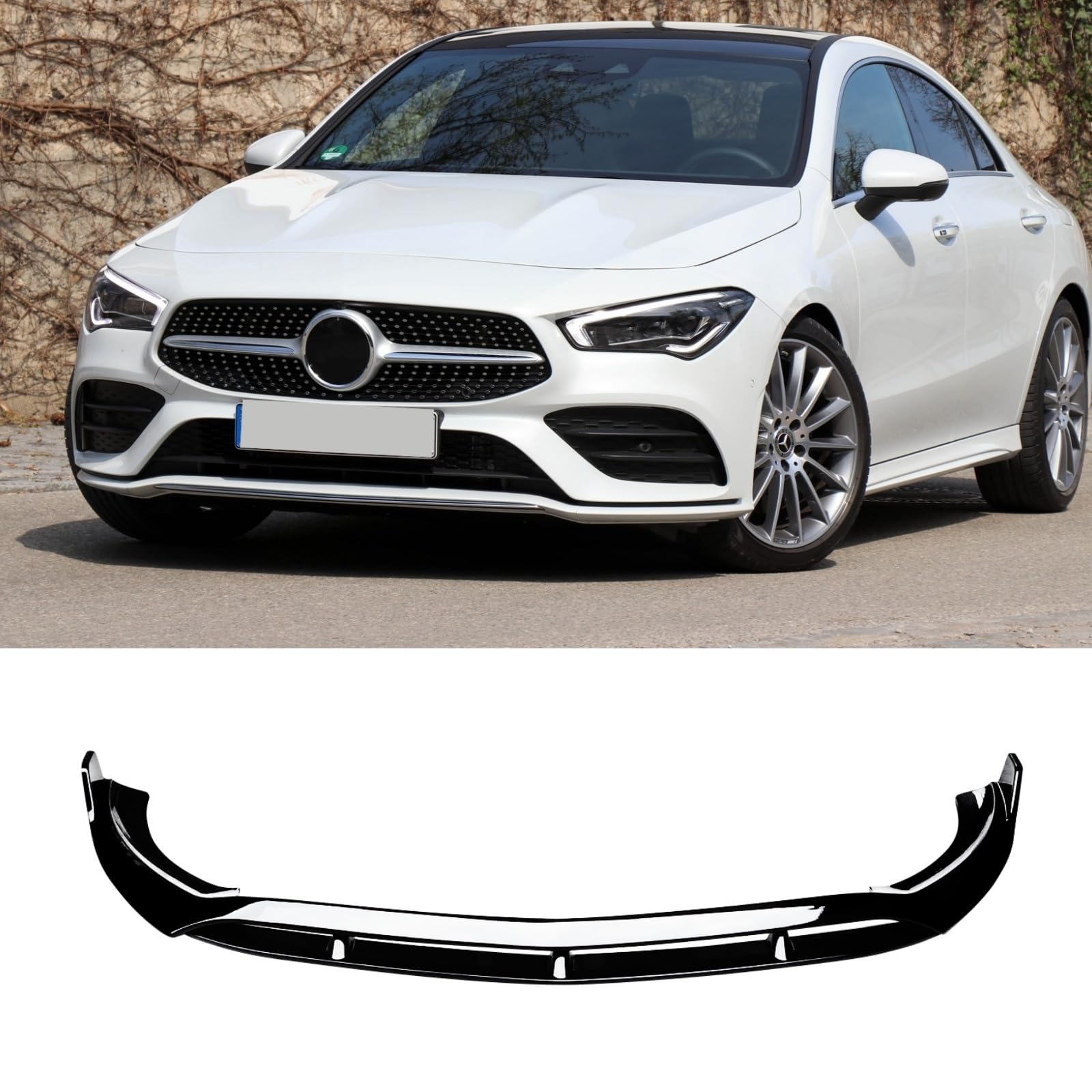 フロントスポイラー メルセデス ベンツ 2020-2025 CLA C118 CLA35 CLA 250 4MATIC 適合 フロントリップ リップスポイラー ABS製 塗装済み 艶あり黒