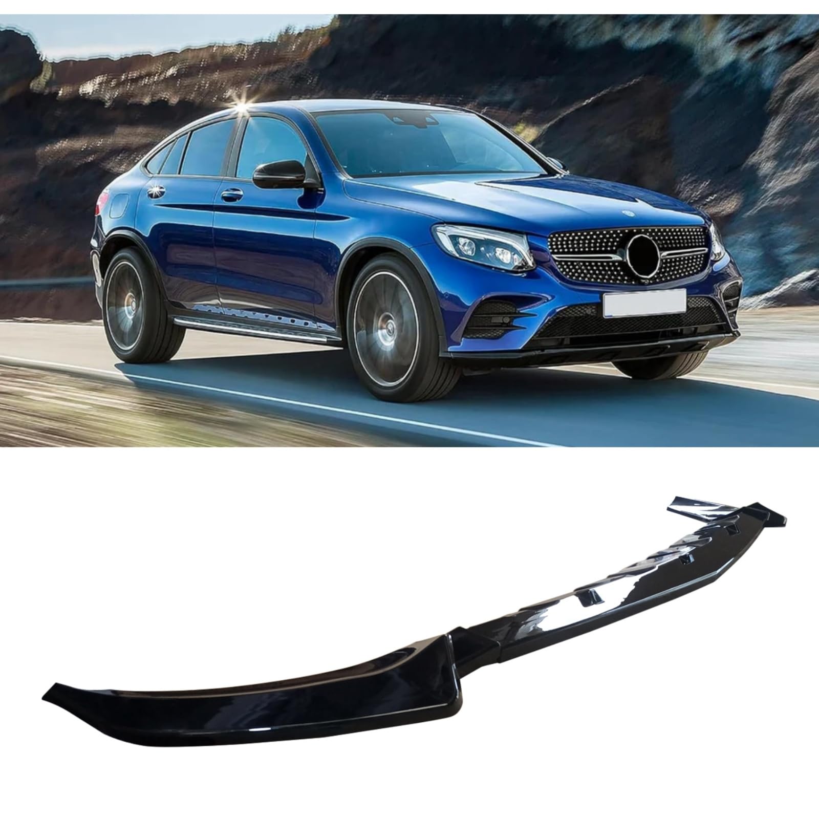 ベンツ フロントスポイラー 2016-2019 GLC X253 C253 スポーツ リップスポイラー フロントリップ ロントバンパー リップスプリッター 艶あり黒 ABS 塗装済み