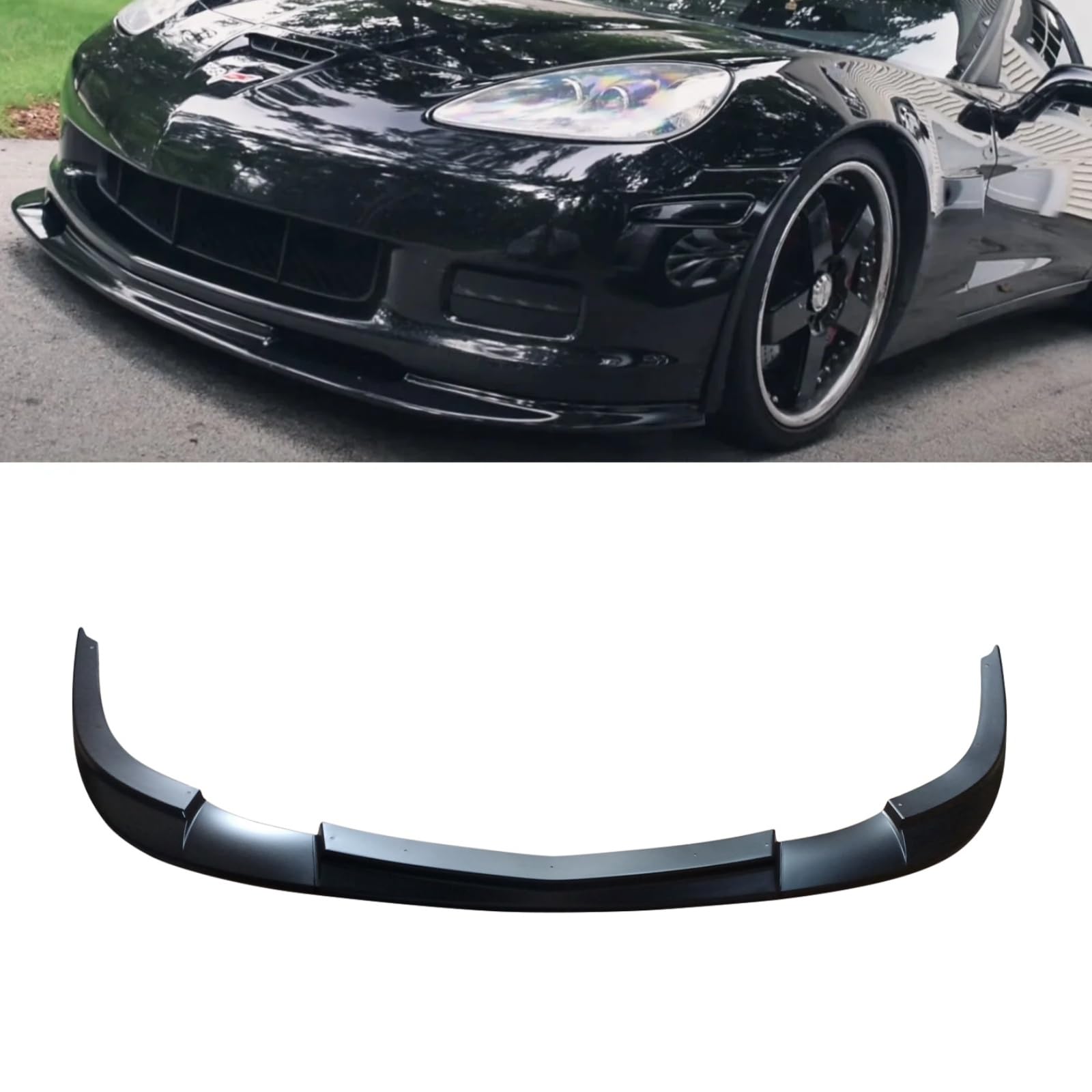 フロントリップ 2005-2013 シボレー コルベット C6 Z06 ZR1 427 Widebody フロントスプリッター ABS塗装 ZR2 スタイル フロントバンパー フロントスポイラー リップスポイラー 艶消し黒