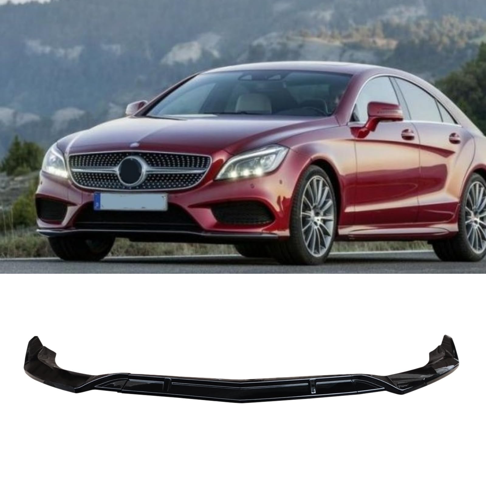 フロントスポイラー 2015-2018 メルセデス ベンツ CLS W218 用 フロントスプリッター ABS塗装 フロントバンパー リップスポイラー フロントリップ 艶あり黒｜lifeoneショップ 25,403円