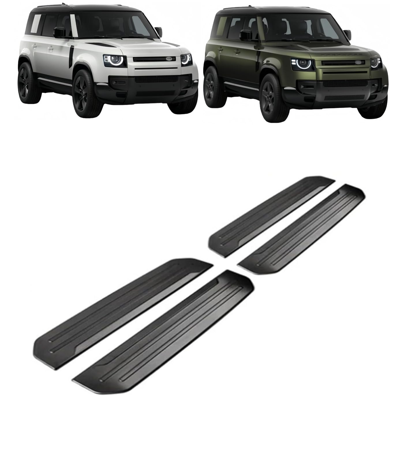 車のドアシルプロテクター For Defender 専用設計 スカッフプレート保護 汚れ防止 傷防止 サイドステップガード 車用ドアモール カスタム パーツ ディフェンダー 90 110 130系 に適合 2020年~2025年 (110系 ブラック) [並行輸入品]