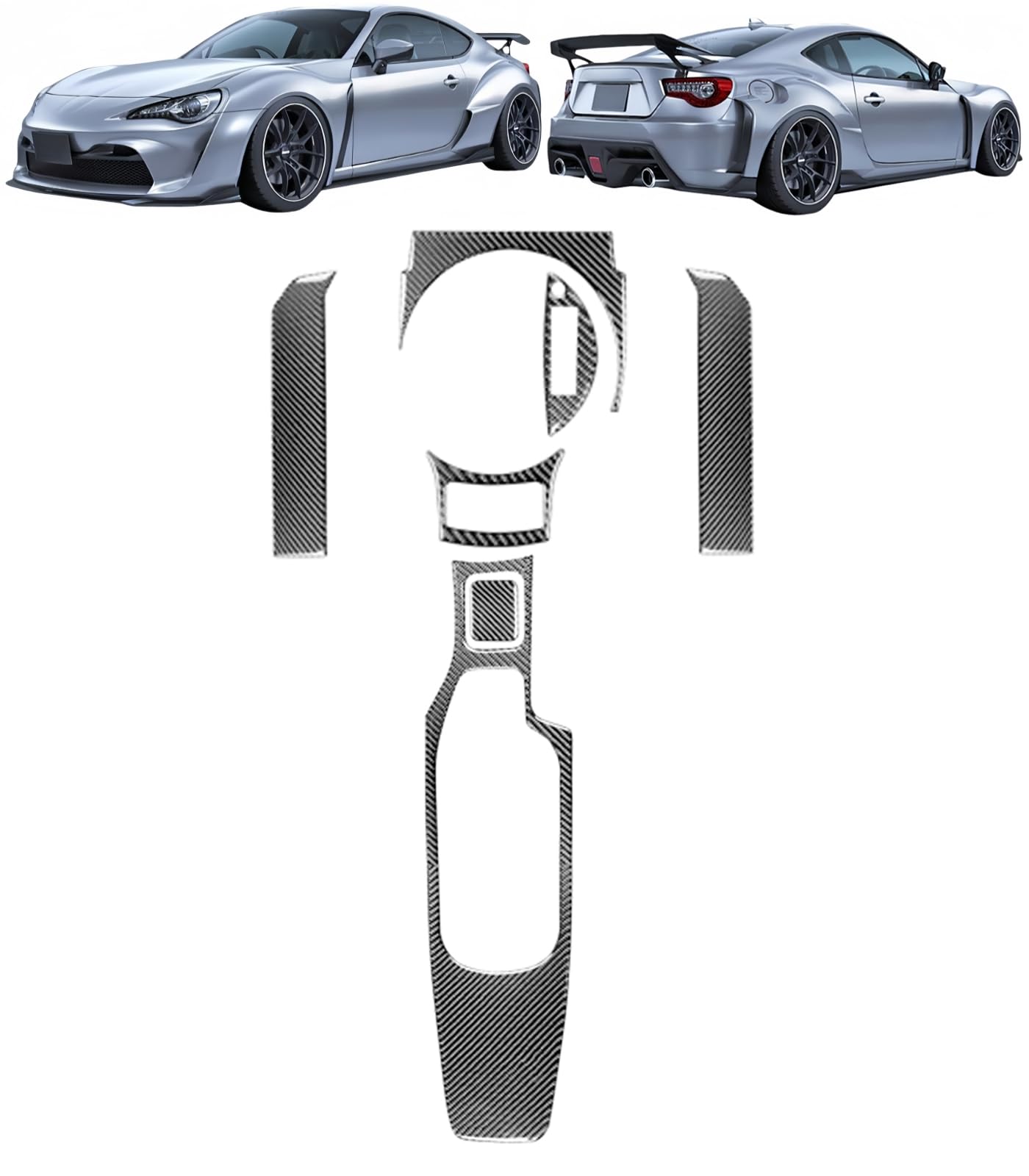 内装 カスタム パーツ 7PCS リアルカーボンファイバー製 FOR B?RZ 86 専用設計 センターギアシフトサイドパネル&シフトノブパネル&コンソールカップホルダーパネル & ルアームレストボックスカバー BRZ ZC6 86 ZN6 に適合 2017~2019年 [並行輸入品]