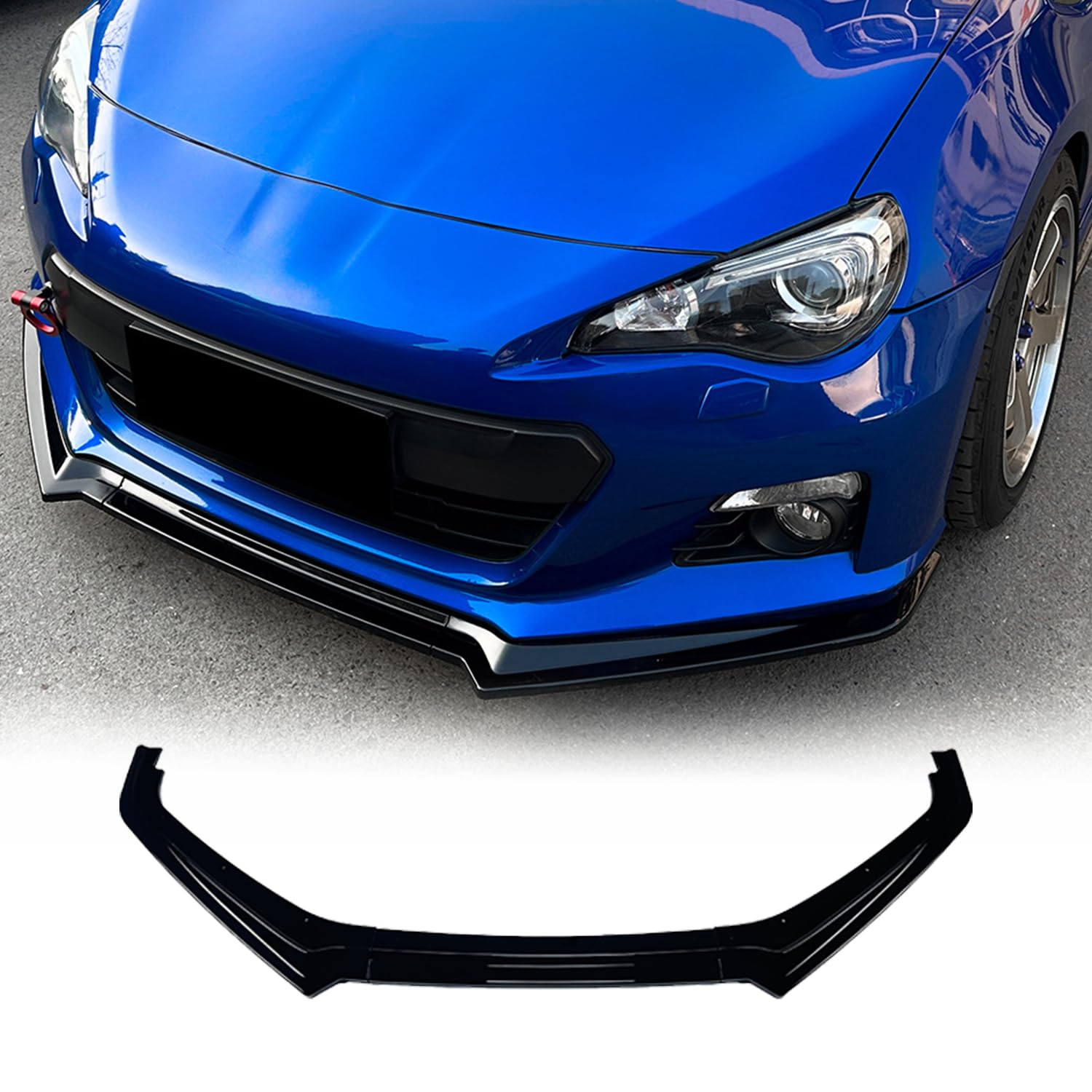 スバル BRZ ZC6 フロント リップスポイラー エアロ パーツ アクセサリー 外装 カスタム 傷防止 3分割 ネジ止め ABS製 塗装済み 取付簡単 2012年-2021年（ピアノブラック）