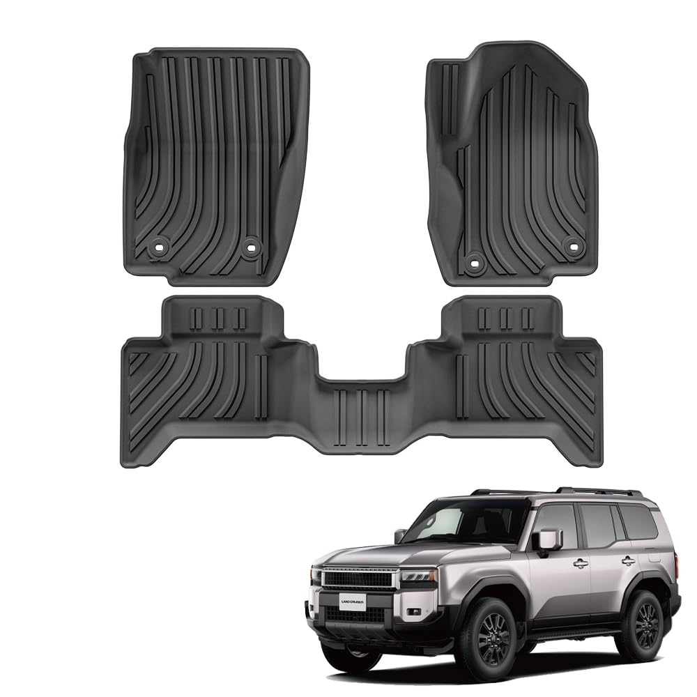 For ランドクルーザー 250 ランクル LC250 車用フロアマットトランクマットTPE素材パーツ3D構造、抗菌?防臭防水滑り止め防塵洗える取り付け簡単ランドクルーザーアクセサリー (フロアマット)