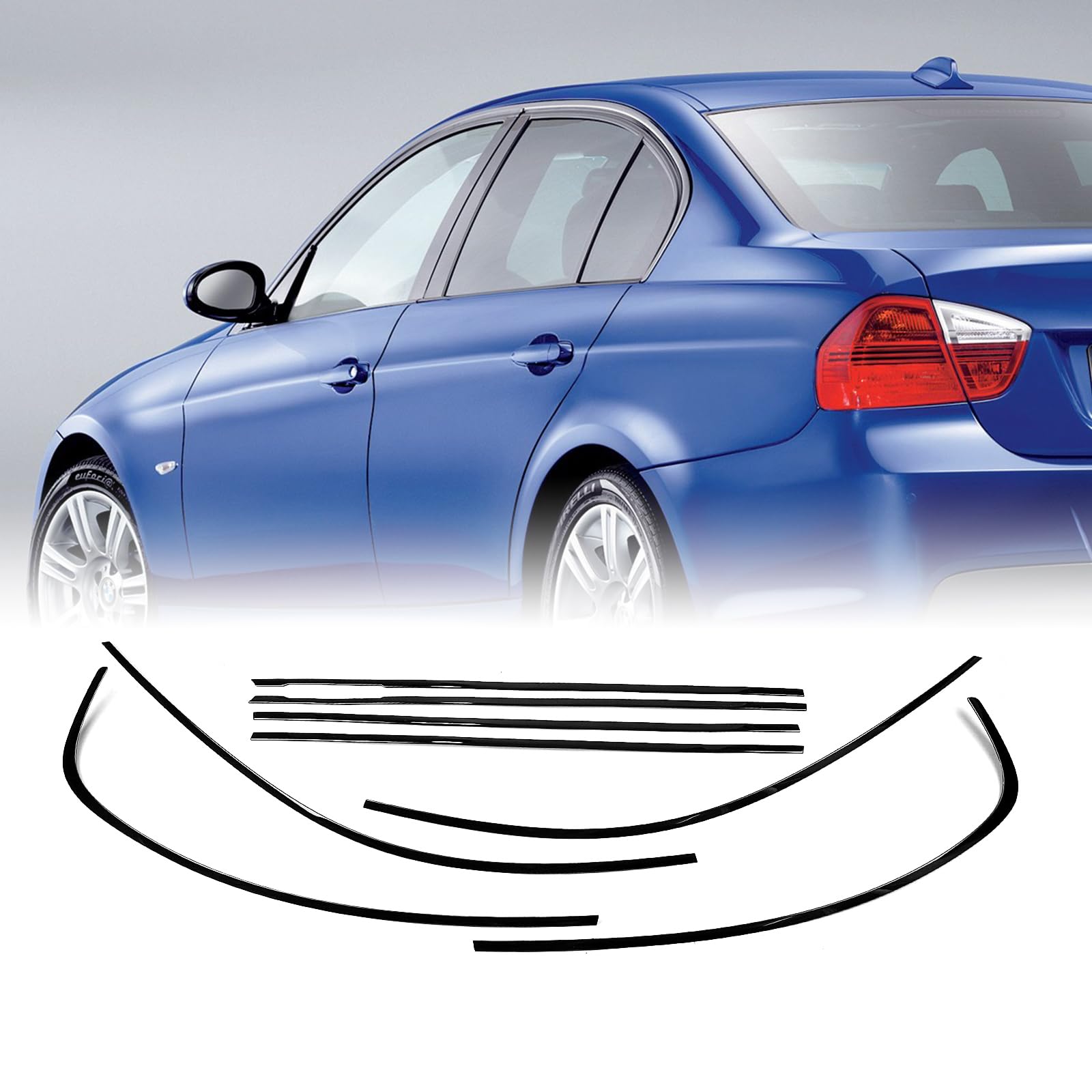 BMW 3シリーズ E90 セダン 2005-2011 2007年用ウィンドウモールディングストリム シールベルト