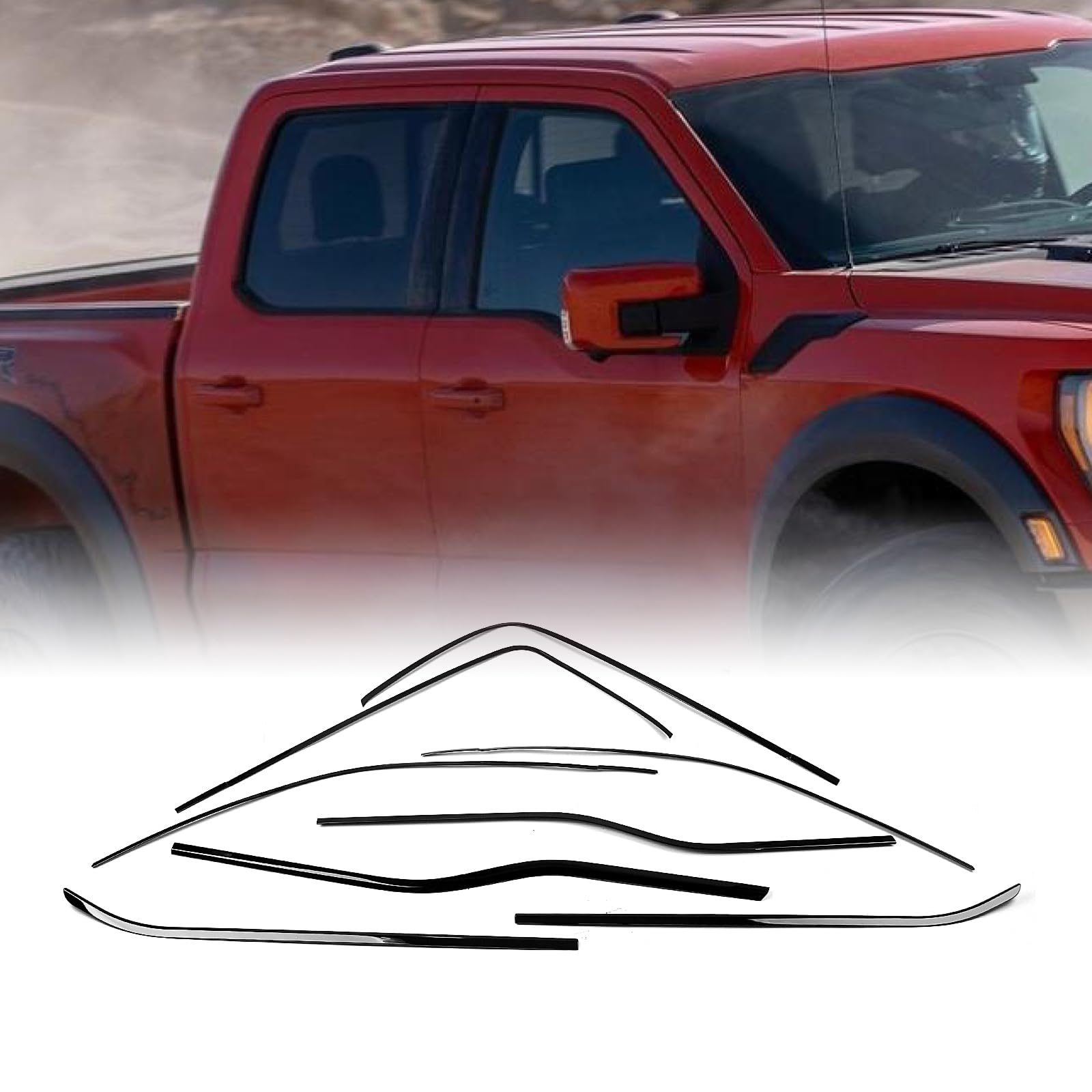 ウィンドウモールディングストリップトリムシールベルト装飾 Ford F150 2015-2020 2016用