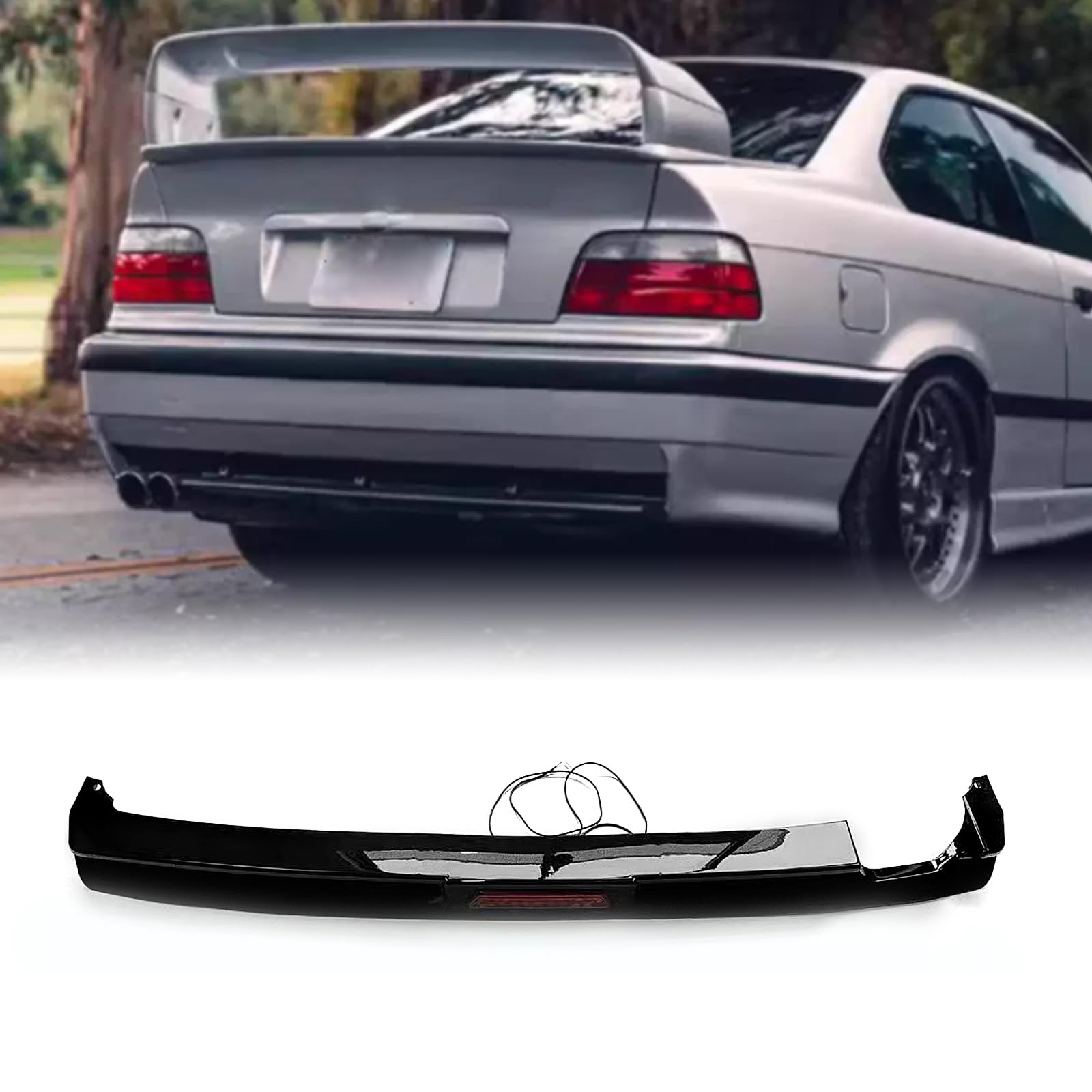 BMW 3シリーズ E36 1991-1999用ライト付きカーリアバンパーディフューザーリップキット|lifeoneショップ