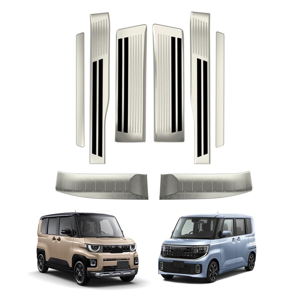 新型 デリカミニ 2代目 BA系列/ルークス BB1A BB2A BB5A BB6A (2025年10月～現行) 車のサイドシルプロテクター サイド シルストリップ 保護トランクドアシル ステンレススチール製 車種専用設計 傷に強く 耐摩耗性 保護性があり 取り付けが簡単 新型デリカミニ カスタムパ｜lifeoneショップその他