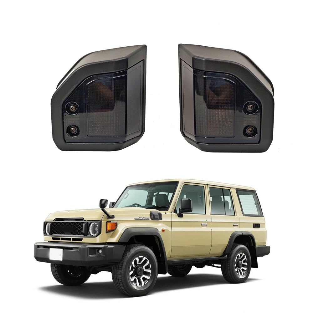 新型 ランドクルーザー70 ランクル70 LC70 カスタムパーツ ウィンカー フェンダーランプ フロントフォグランプ フロントバンパー ABS素材LAND CRUISER 車種専用設計 傷防止 耐摩耗性 保護性 装飾性 取り付け簡単 2点セットランクル 70 アクセサリー (スモークブラック)｜lifeoneショップ