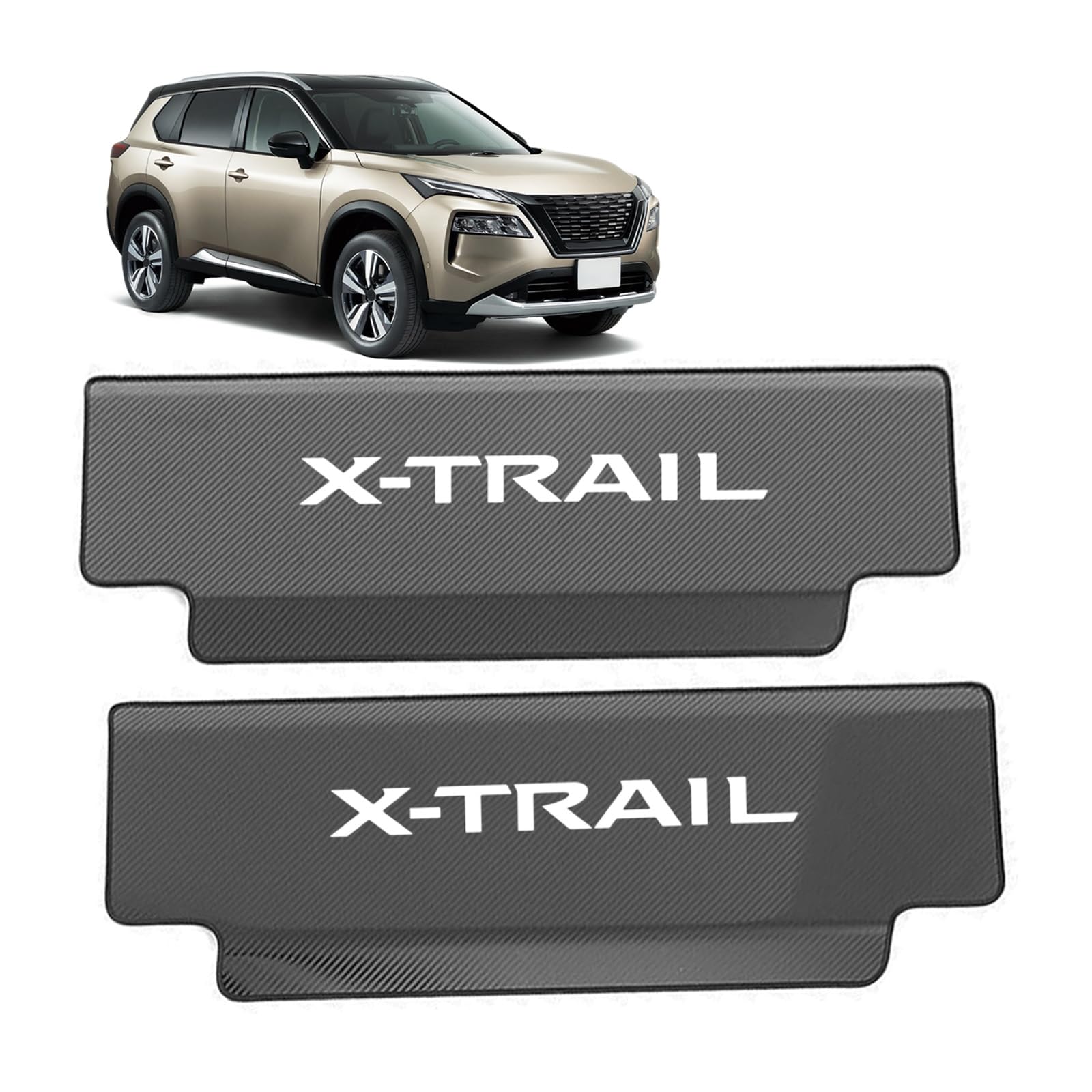 新型 エクストレイル T33 T32 X-TRAIL (2022～現行） シートバックレストプロテクター キックガード キック防止パッド フットペダル ステンレス鋼素材 ブラシ仕上げ 内装保護キット 汚れ防止 蹴り防止 取り付け簡単 車種専用設計 2点セット エクストレイル アクセサリー (
