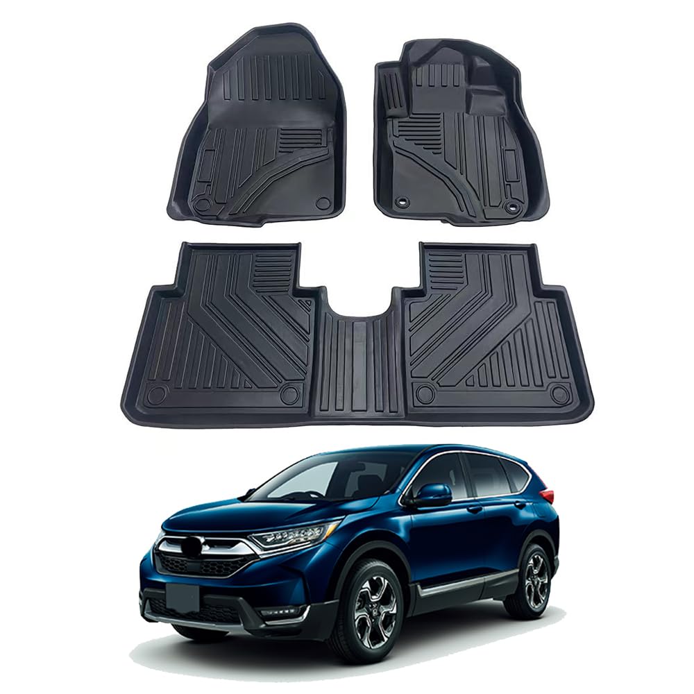 新型 CR-V 2017-2022 2023 立体フロアマット 取付簡単 防水 滑り止め 汚れ防止 TPE素材 カスタマイズパーツ CRV車種専用設計 保護アクセサリー 新型 デリカミニ フロアマット3PCS cr-v アクセサリー (2017-2022)