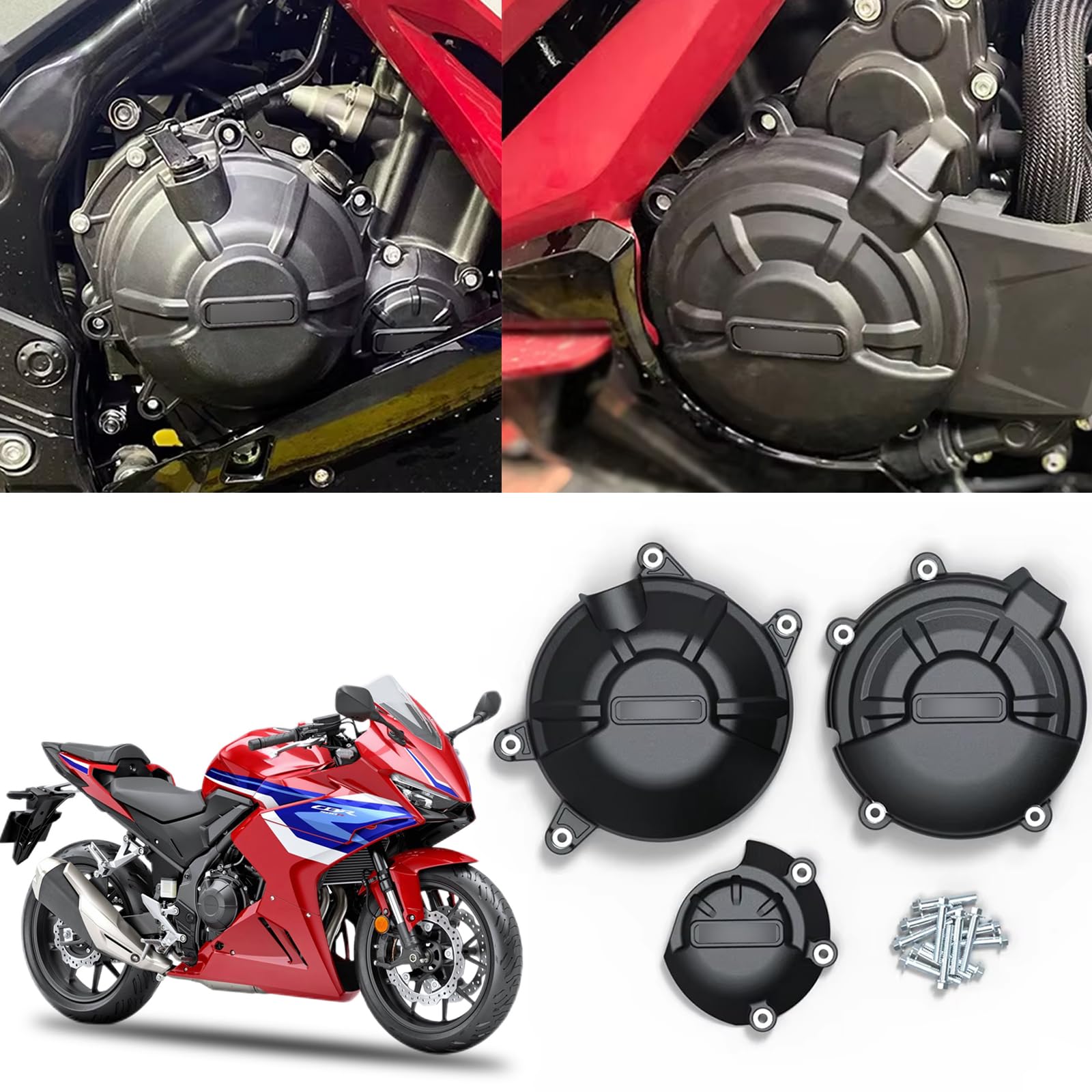 FOR CBR500R cbr500r 2024 アクセサリー エンジン落下防止カバー サイドカバー オートバイエンジン落下防止保護カバー エンジン落下防止保護カバー [並行輸入品]