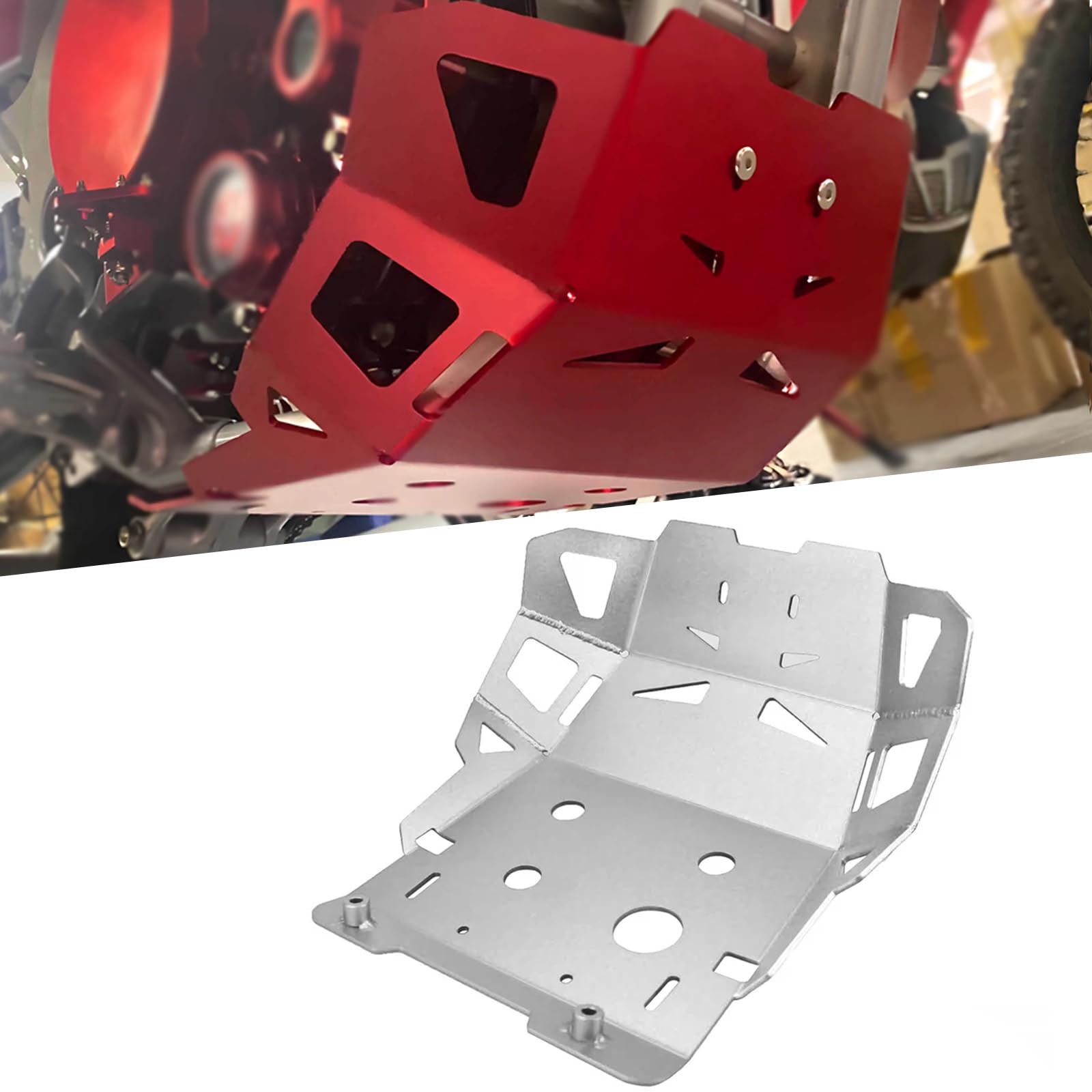 FOR CRF300L crf300l 2024 2023 2022 2021 アクセサリー エンジンガード シャーシガード オートバイエンジンプロテクター シャーシ シャーシ 衝突防止プレートカバー 保護カバー (シルバー)