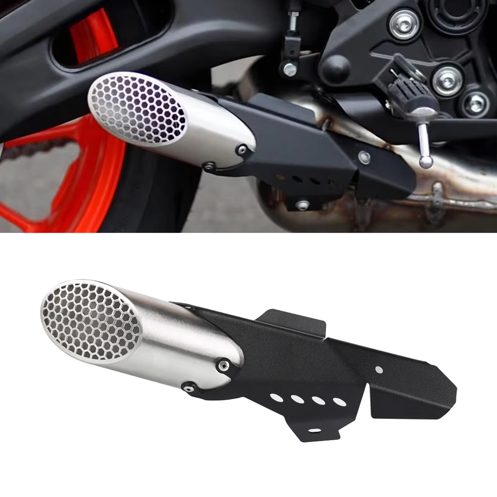 FOR MT-07 mt07 2024 2023 2022 2021 アクセサリー 排気管 テールエンド オートバイ排気管 マフラーカバー 排気カバー保護 [並行輸入品]