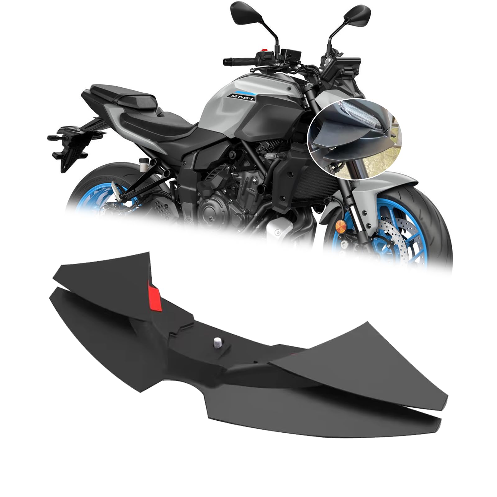 FOR MT-07 MT 07 mt07 2024-2025 新アクセサリー フロントスポイラー フロントビークスポイラー バイク用ウィングレットスポイラー ダウンフォースデフレクター [並行輸入品]｜lifeoneショップ