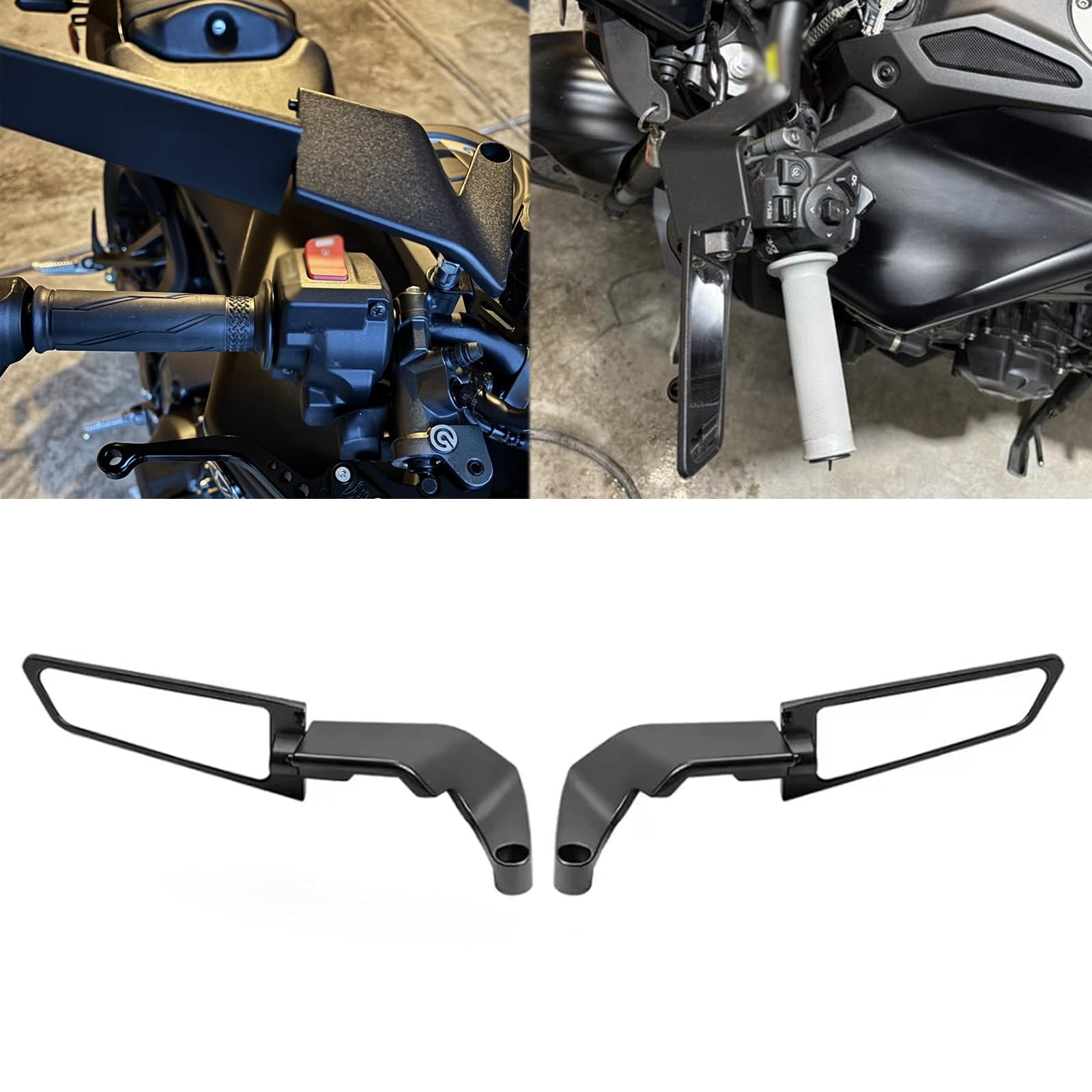 FOR MT09 MT 09 SP 2025 2024 アクセサリー バイク用バックミラー 見えないバックミラー スポーツウィングレット バックミラーキット サイドビューミラー [並行輸入品]
