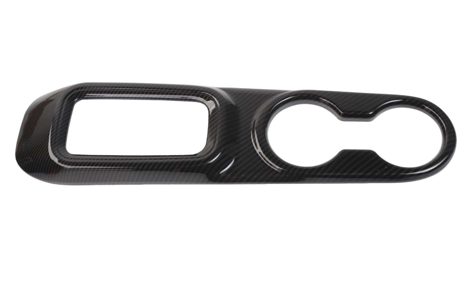 車のフロントウォーターカップホルダーカバー ギアシフトパネル トリムステッカー Jeep Wrangler JK JKU 2011 2012 2013 2014 2015 2016 2017 インテリアアクセサリー (カーボンファイバールック)