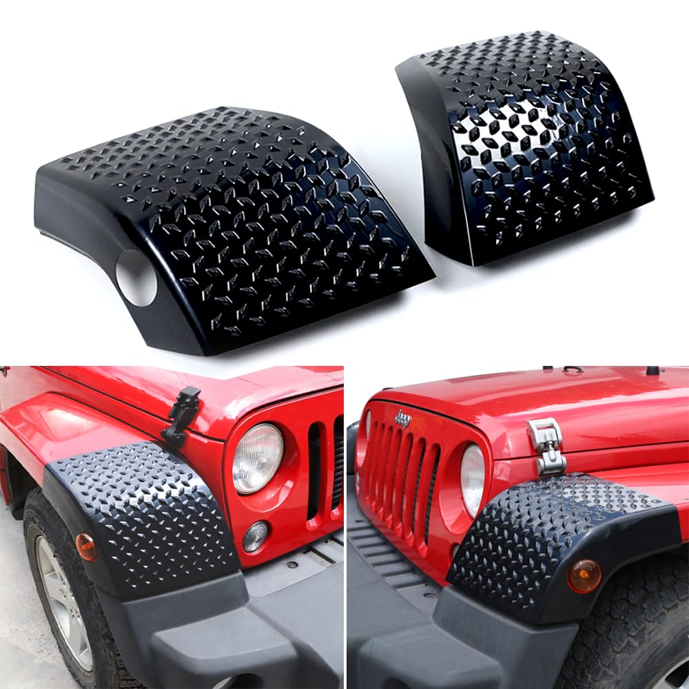 フロントホイールアイブロウコーナーガードプロテクターフロントバンパーリアボディアーマートリムカバー2個。Jeep Wrangler JK 2007-2017年式外装アクセサリー用。|lifeoneショップ
