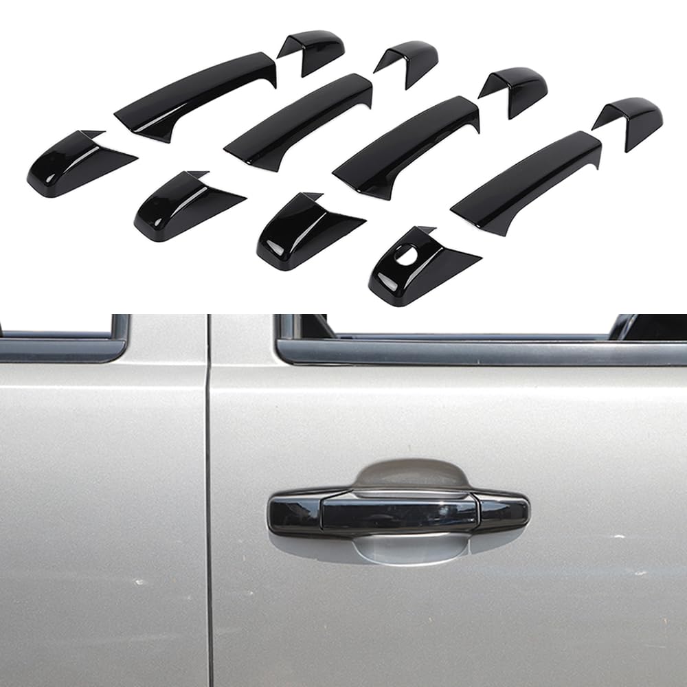 ドアハンドルカバー 外装ハンドル 保護 シボレーサバーバン アバランチ シルバラード GMC シエラ ユーコン 2007-2013 外装アクセサリー (ブラック)