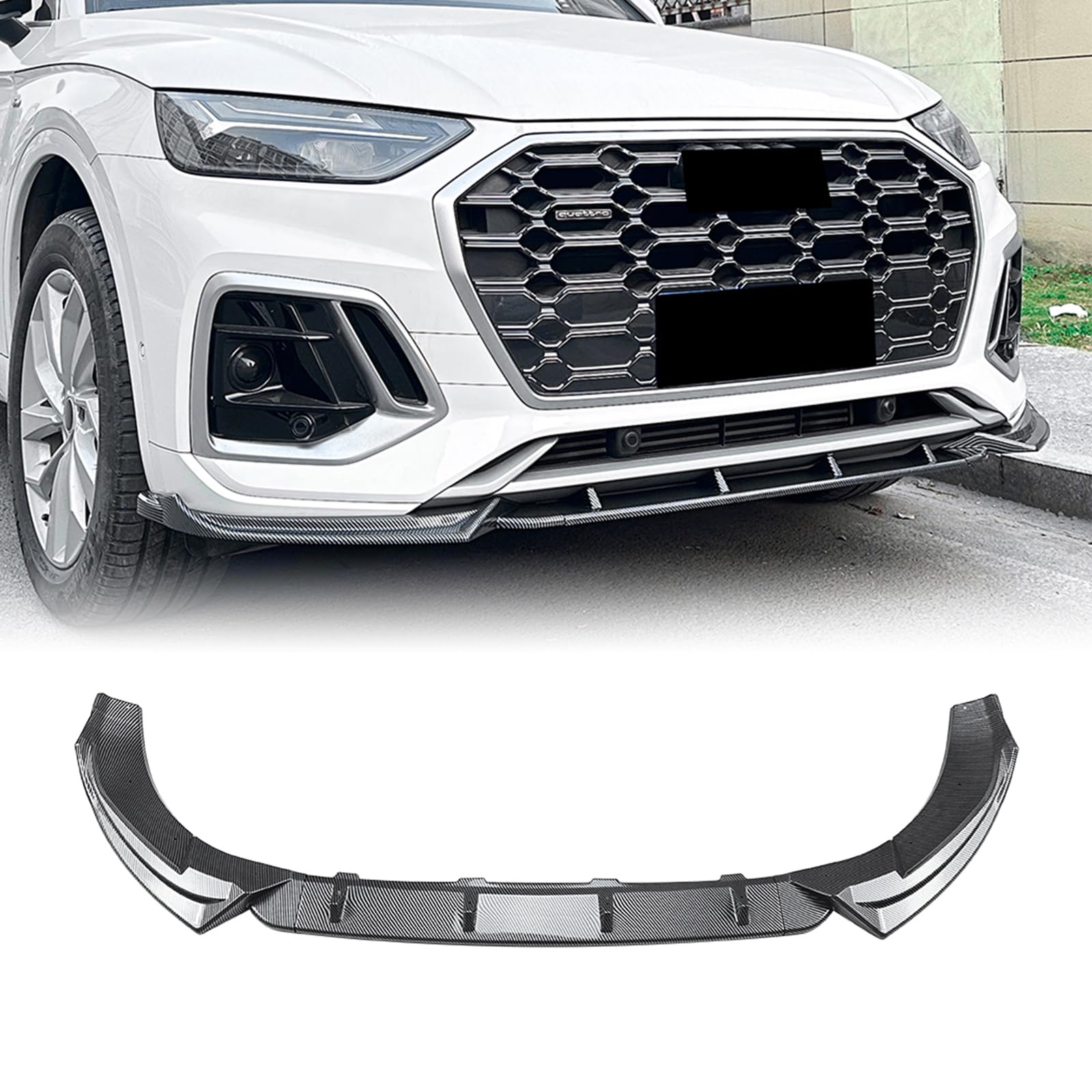 アウディ Q5 FY Sline 2021-2024用 フロントバンパースポイラー リップスプリッターキット ブラック