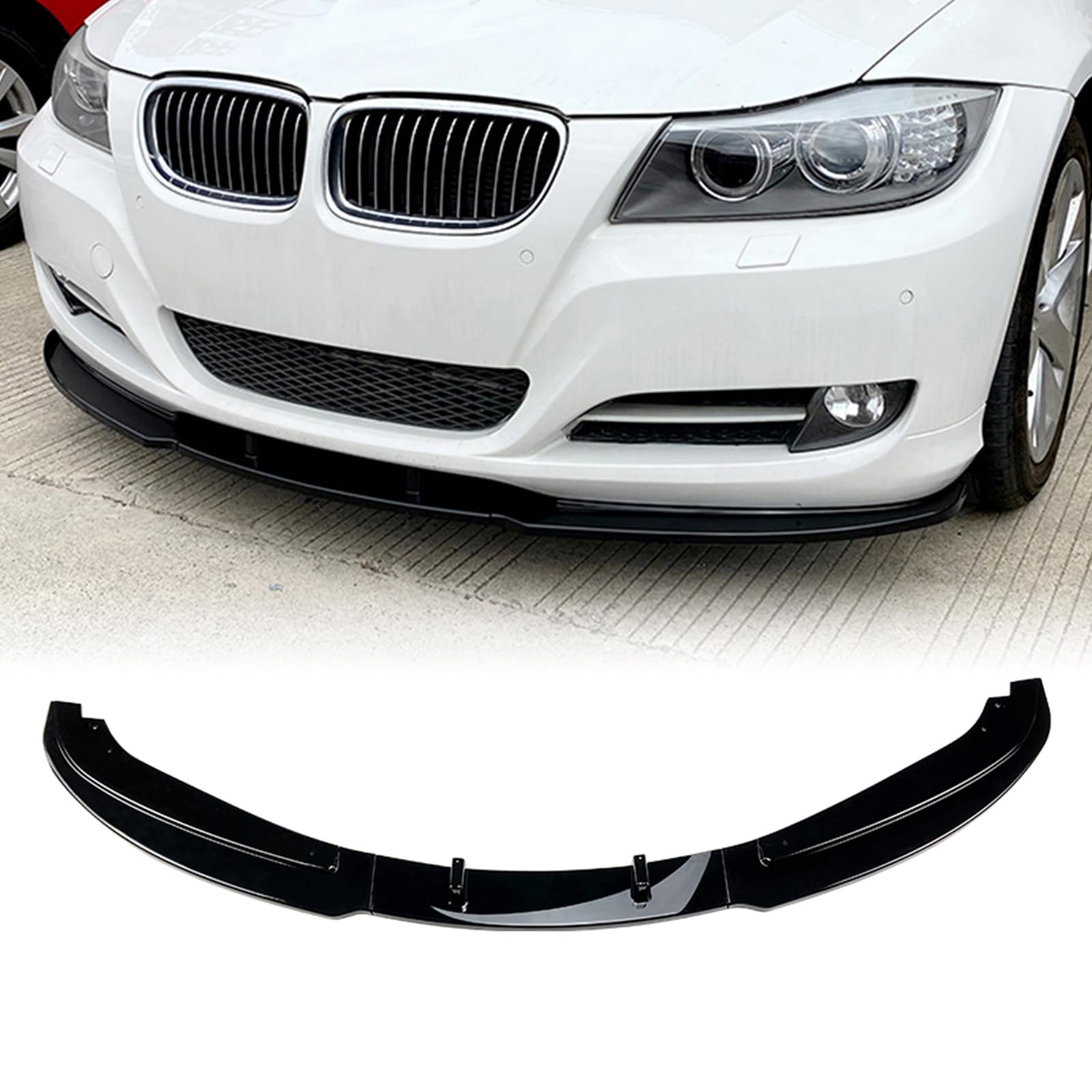 フロントスポイラーリップ BMW ベース E90 E91 LCI 320i 330i 2009-2012 ベース標準バージョン (2009 年 6 月以降) ブラック