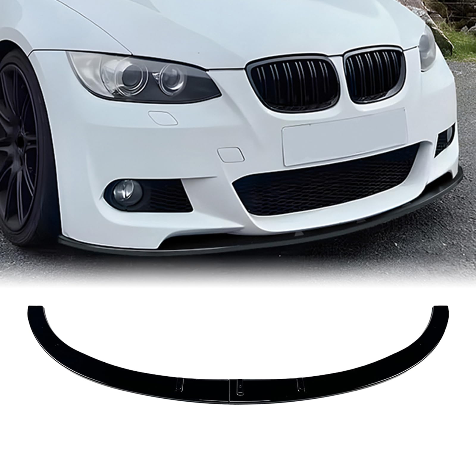 フロントバンパー ロア スポイラー リップ BMW 3シリーズ E92 E93 Mスポーツ 2006-2013用 ブラック