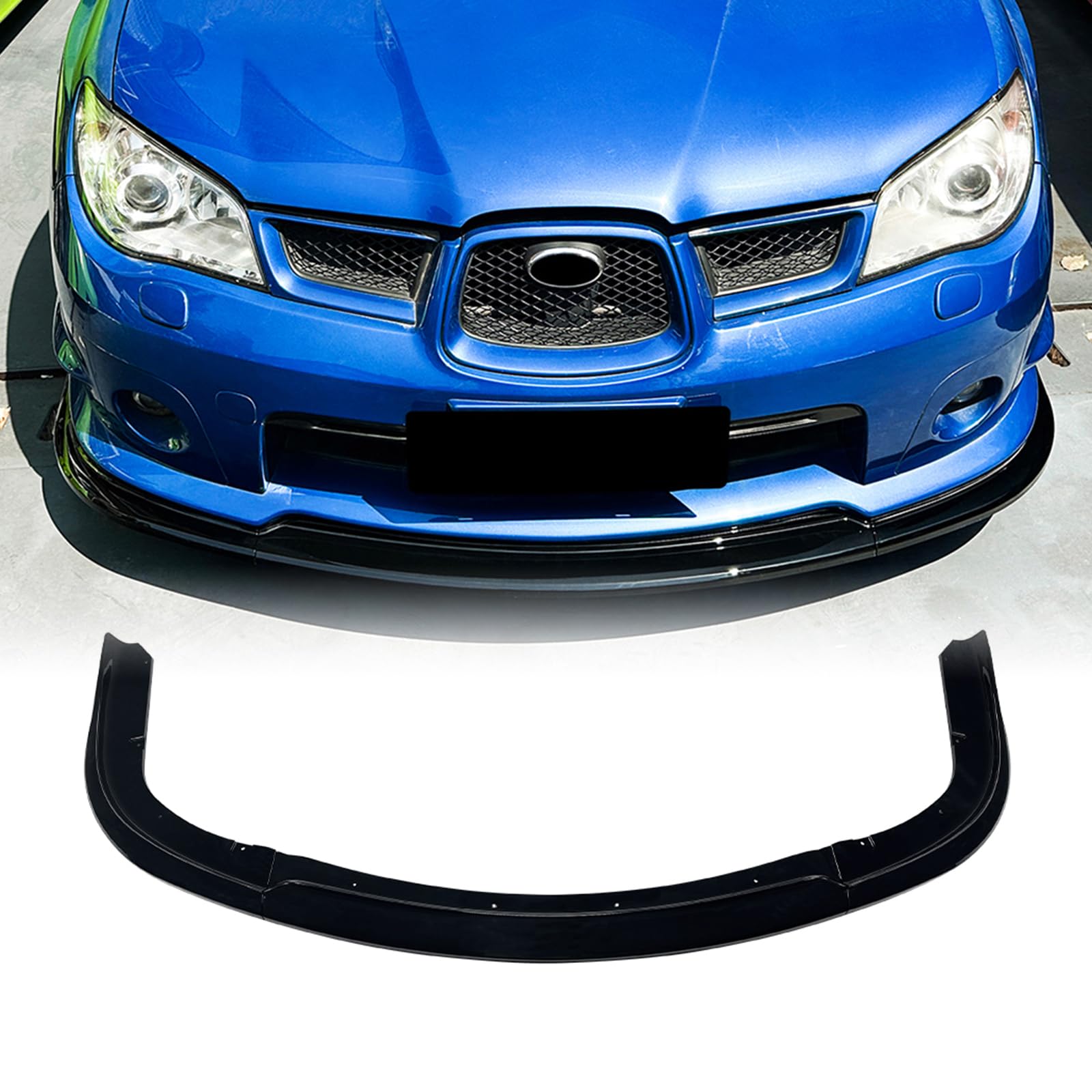 スバルインプレッサWRX STI 2006-2007用フロントスポイラー下部リップスプリッターキット ブラック