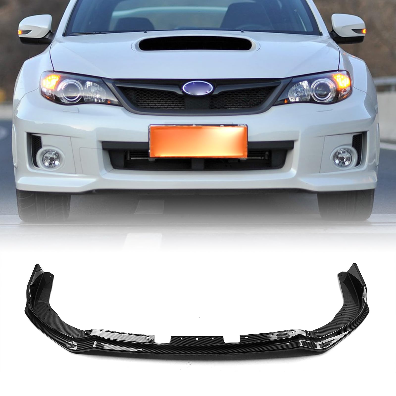 フロントバンパースポイラーリップボディキット スバルインプレッサ10.5th 2011-2014用 ブラック