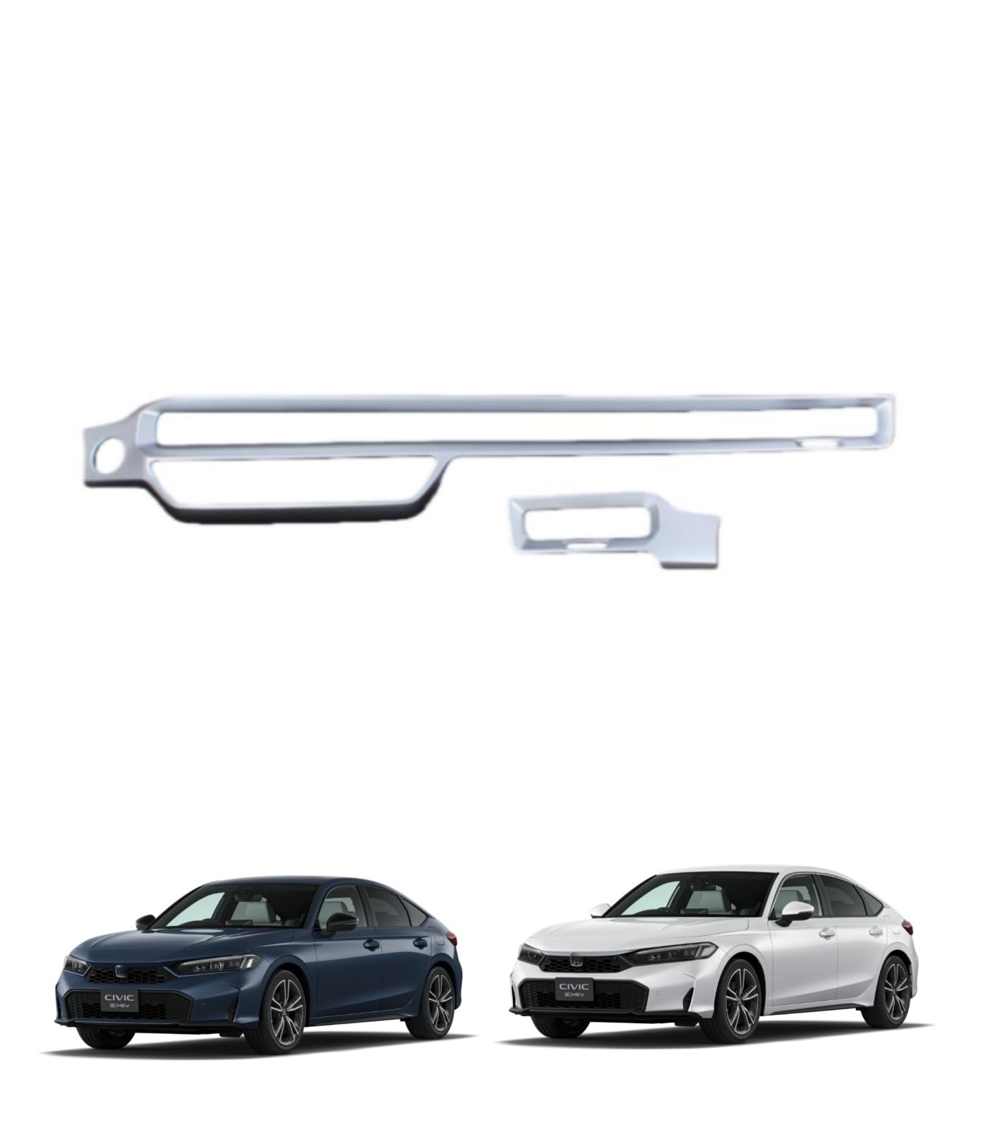 シビック CIVIC 11代目 FL型 2021年9月～ 専用設計 センターコントロール 装飾パネル ダッシュボード エアコン吹き出し口フレーム ガーニッシュ 傷防止 ABS製 (メッキシルバー) [並行輸入品]