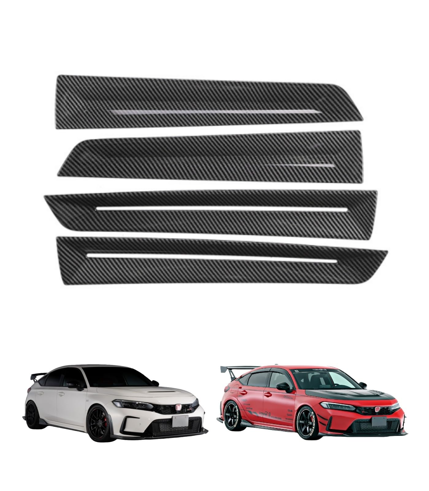 シビック タイプR CIVIC 11代目 FL5 FL型 2021年9月～ 専用設計 ドアガーニッシュ サイドドアガーニッシュドアトリム サイドモール 傷防止 ABS製 [並行輸入品]