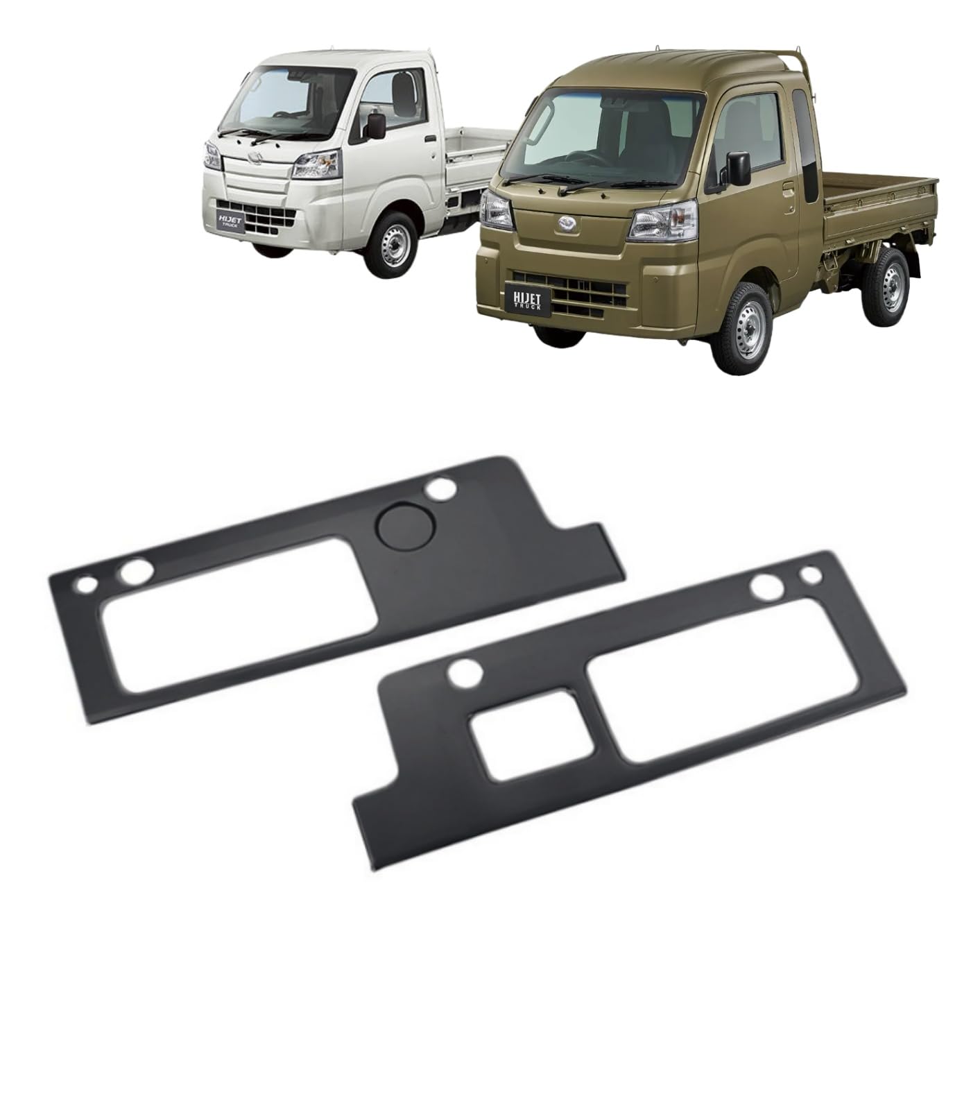 【Earth Car】テールランプガーニッシュ ハイゼットジャンボ S500P S510P 後期 対応 ステンレス製 左右セット 全3色 ハイゼットトラック 対応 テールランプ保護 傷防止 取り付け金具付き (ブラック) [並行輸入品]