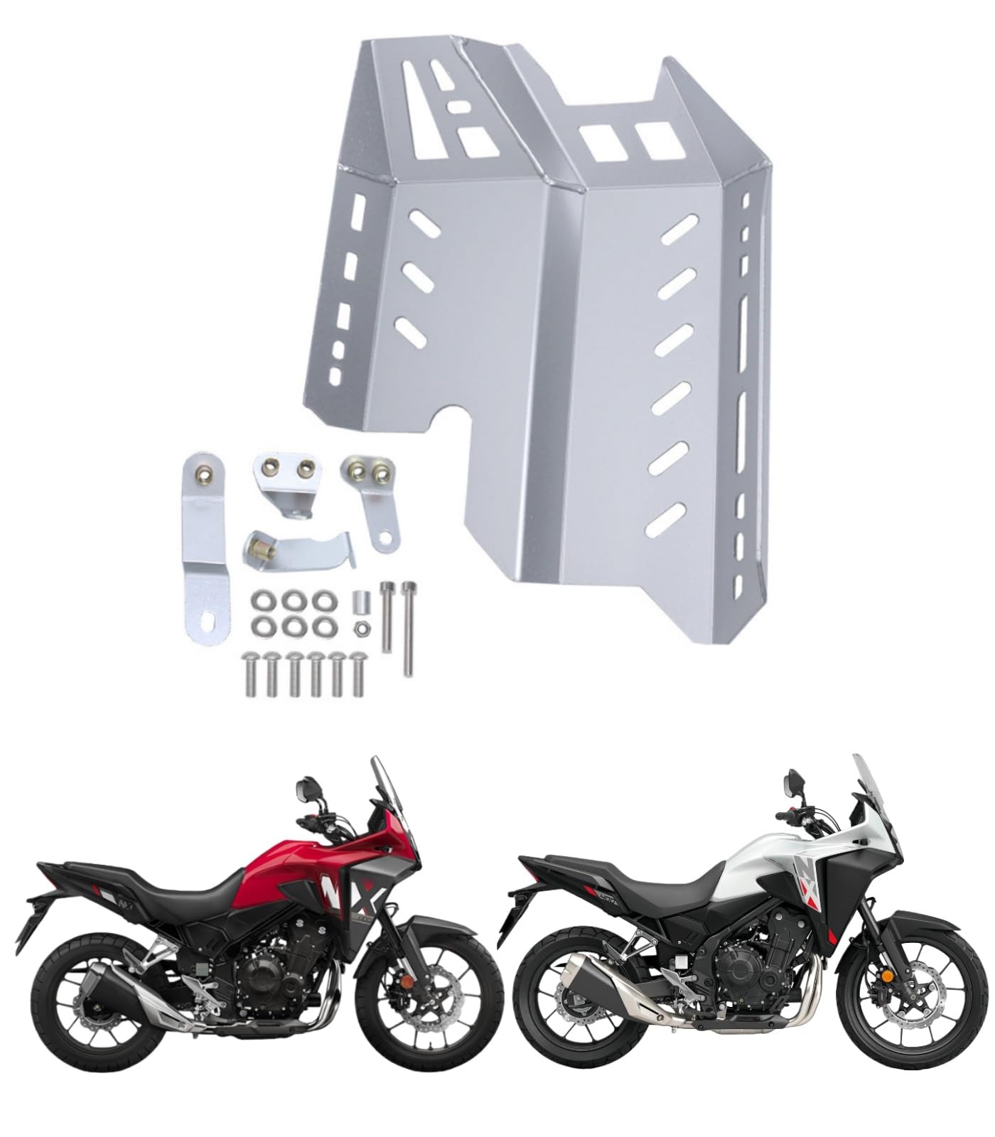 モーターサイクルエンジンガードシャーシ ホンダ NX400 NX500 2024~2025年 に対応 カスタムパーツ サイクルスキッドプレート エンジンフレームガード -FOR NX 400 500 適用車種(シルバー) [並行輸入品]
