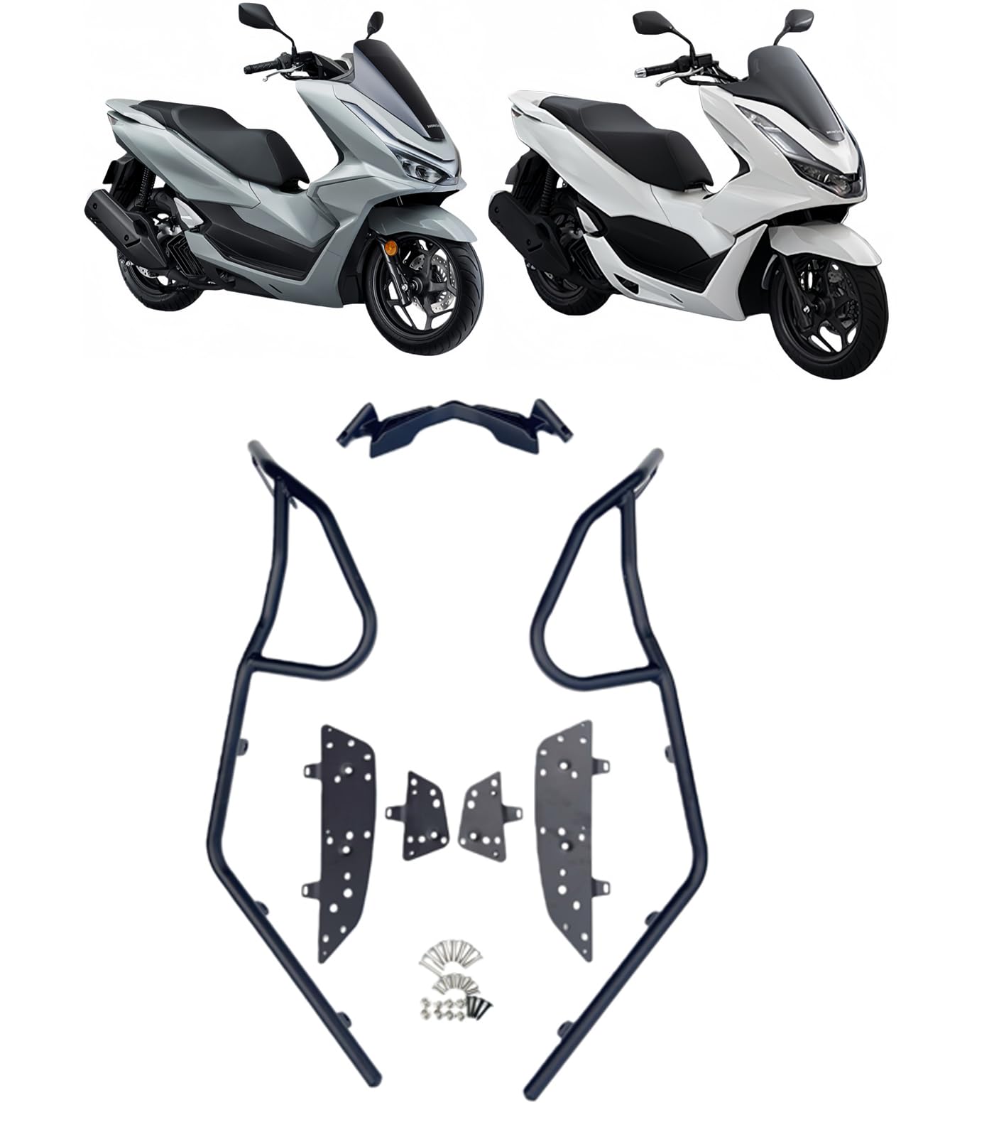 オートバイ用フットレストガード フットペダルガードロッド アルミ合金 （ブラック） For PCX125/160 適用車種 バイクの 保護バーアンチフォールおよび衝突保護バー アンダーフレームキット クラッシュバー PCX160 PCX125 2025 適応 PCX150用 [並行輸入品]