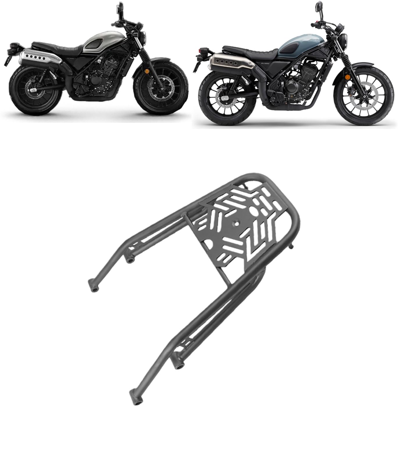 オートバイ用 座席サイド手すりテール トップマウントブラケット プレートキットスチール製 ブラック For CL250/300/500 適用車種 バイクのリアキャリア 乗客用グラブバー カーゴラック シェルフバー Cl250 CL500 CL300 適応 2023年~2024年 [並行輸入品]
