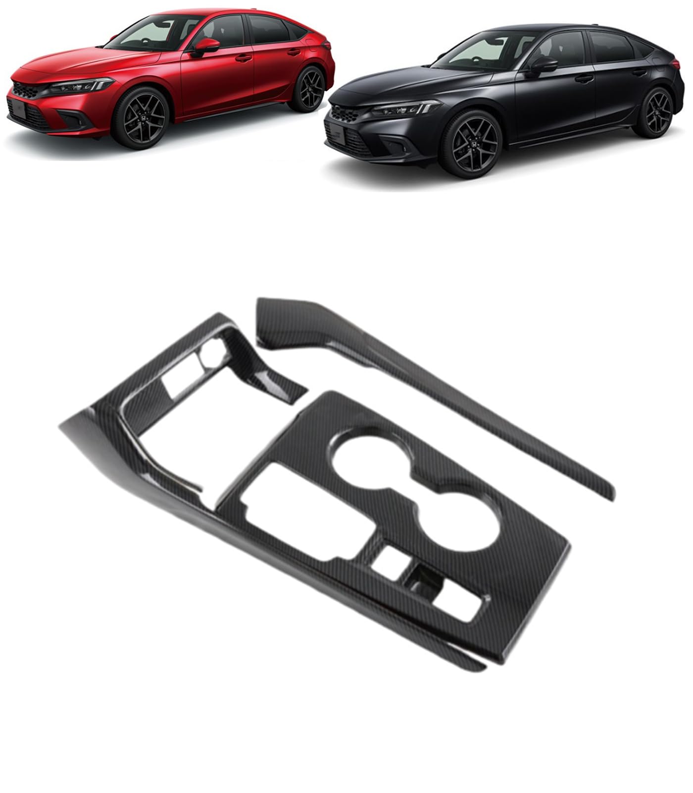 新型 シビック 11代目 FL1 に適合 2021年9月～シフトゲートパネル コンソールスイッチカバー 中央制御ギアパネルフレーム シフトレバー 変速レバーパネル 内装 カスタム パーツ For CIVIC FL1 専用設計【カーボン調】 [並行輸入品]