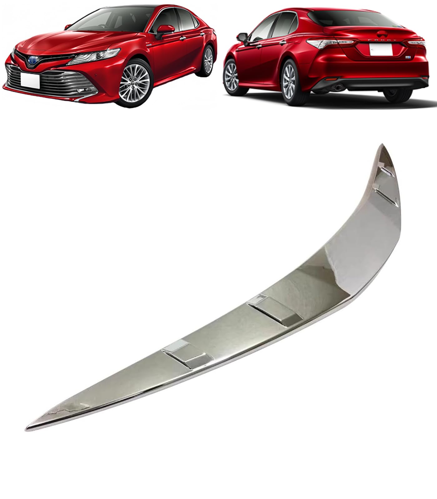 新型 カムリ CAMRY 8代目 に適合 2018年8月～現行 フロントボンネットトリム フロントフードトリム フロントボンネットカバー装飾 外装 カスタムパーツ メッキシルバー FOR CAMRY 専用設計 [並行輸入品]