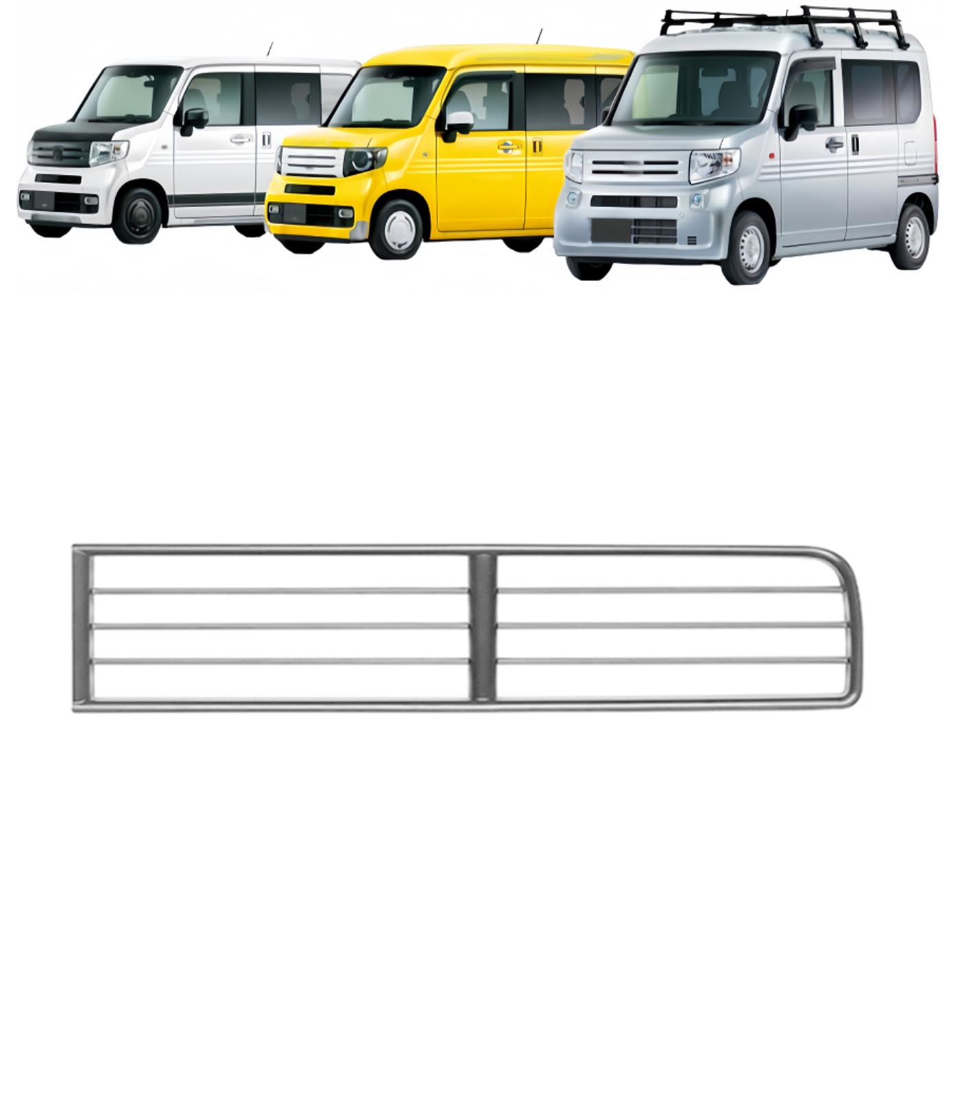 アッパー&ロア グリルガードセット（ブラック）For N-VAN 専用設計 フロントメッシュトリム フロントグリルガーニッシュ 外装 アクセサリー N-VAN JJ1/JJ2系 適用 2024 2025 (アッパーグリル) [並行輸入品]